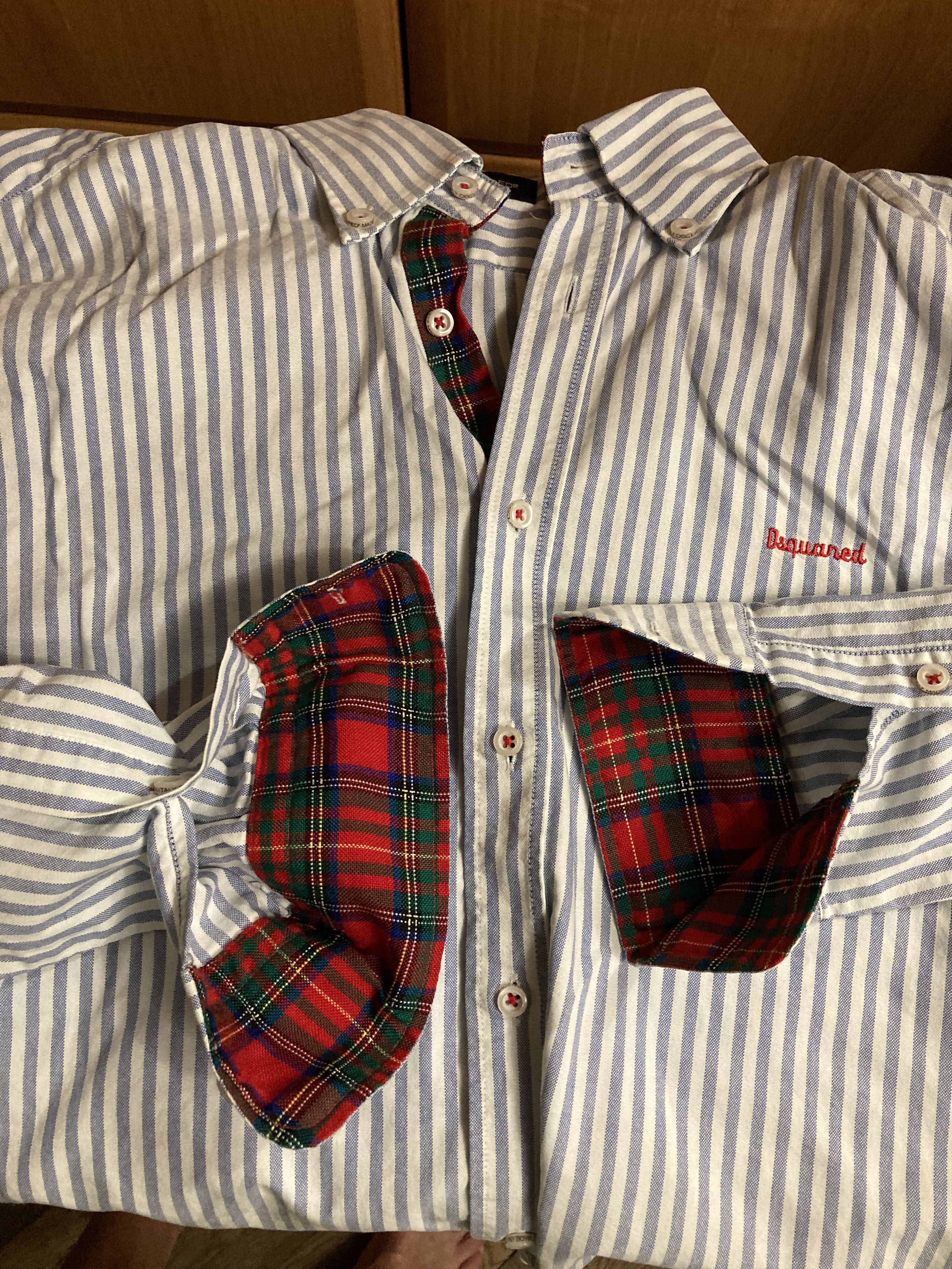 Dsquared2 Dsquared2 White/Blue Striped Shirt Size US L / EU 52-54 / 3 - 6 Thumbnail