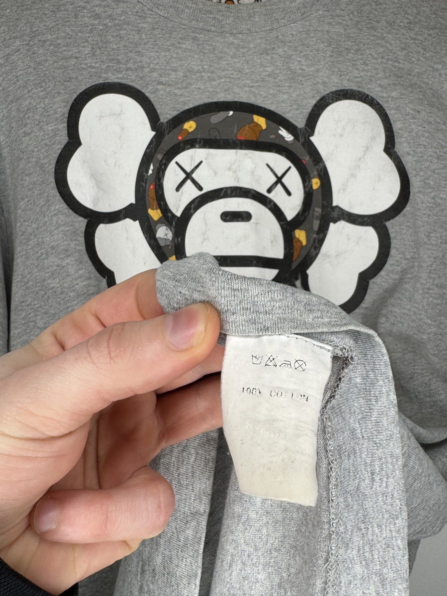 Bape 2005 Bape x Kaws Baby Milo Tee – Gray, Size M, Made in Japan Size US M / EU 48-50 / 2 - 4 Thumbnail