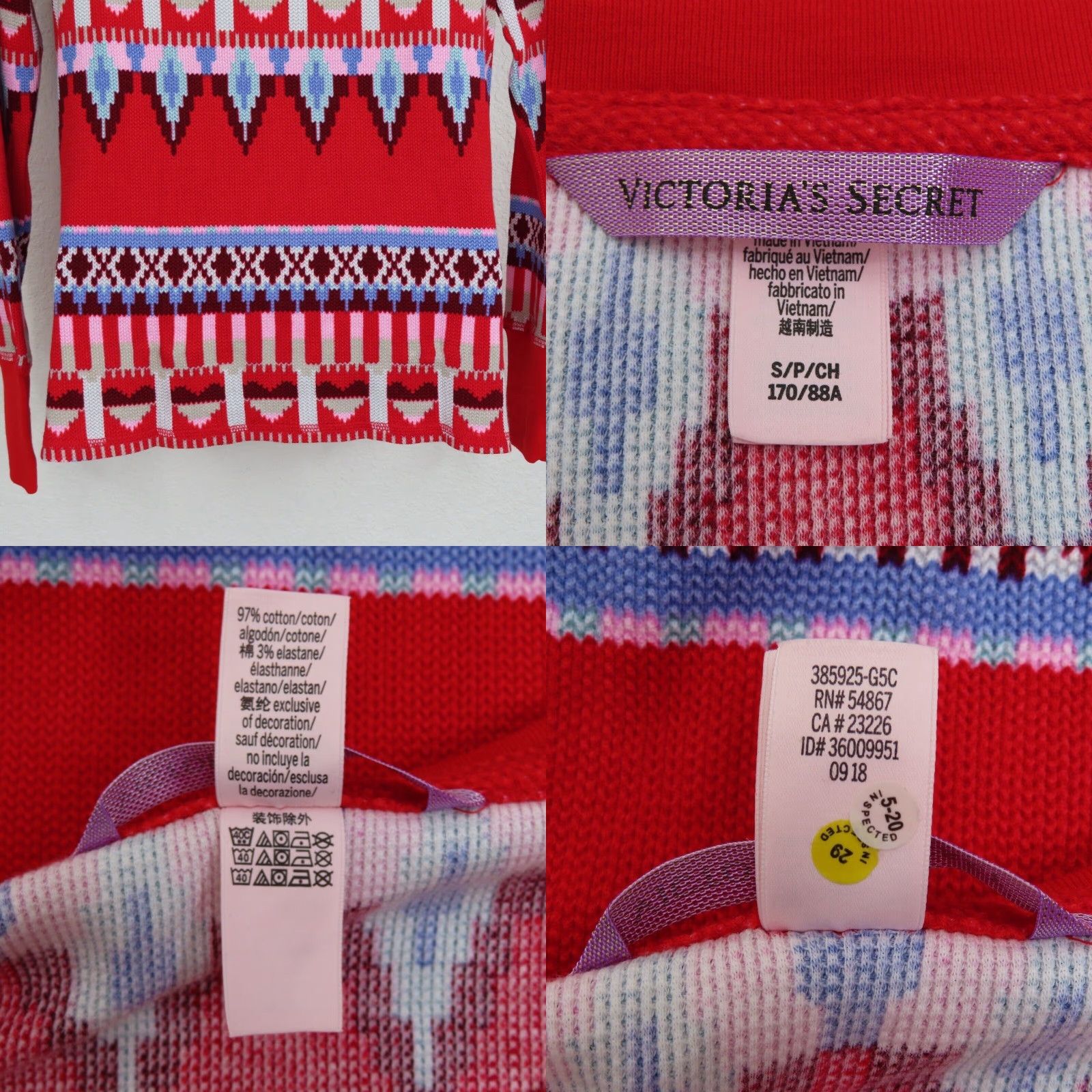 Victoria's Secret Victoria's Secret Womens Small Nordic Waffle Thermal Long Sleeve Shirt Christmas Red XS S? Size S / US 4 / IT 40 - 8 Thumbnail