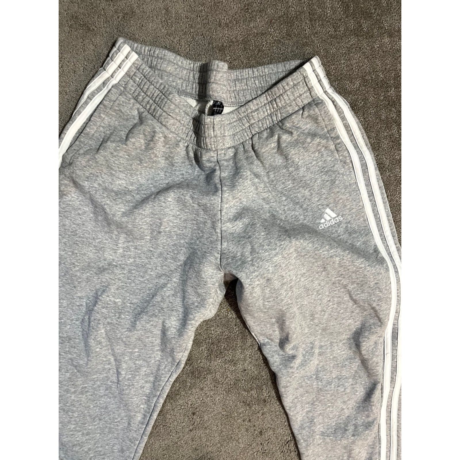 Adidas Adidas Women’s 1X Gray Jogger Sweatpants Striped Sweatpants Activewear Plus Size W/ White Stripes Womens Size 40" / US 18 - 2 Thumbnail