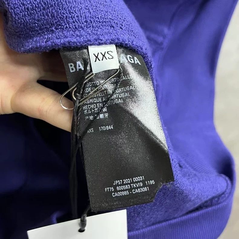 Balenciaga Balenciaga Blue monogrammed embroidered hooded sweatshirt Size US XXS / EU 40 - 3 Thumbnail