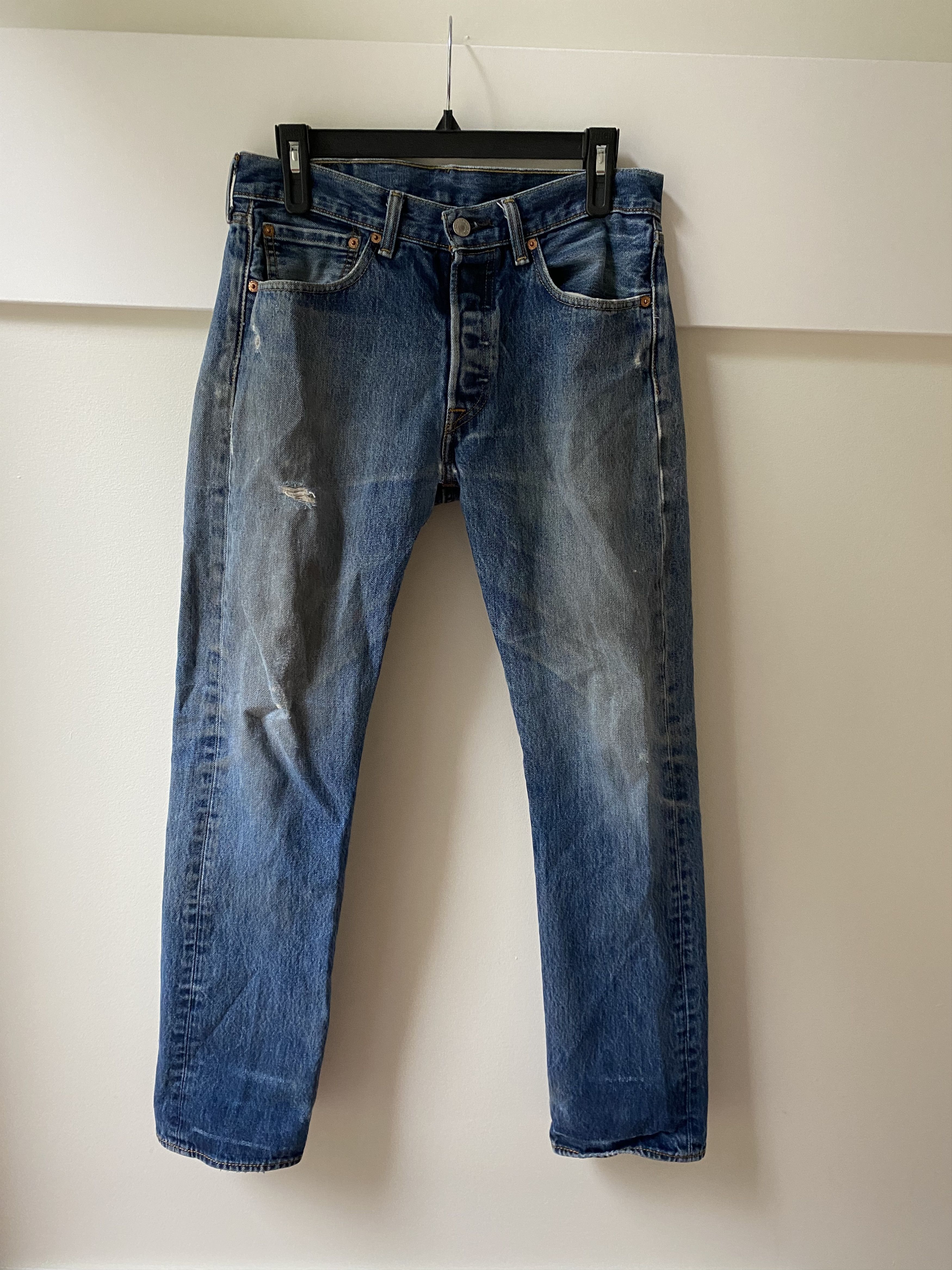 image of Levis x Made In USA Vintage 90's Levi's 501 Faded Stonewash Jeans, Men's (Size 31)