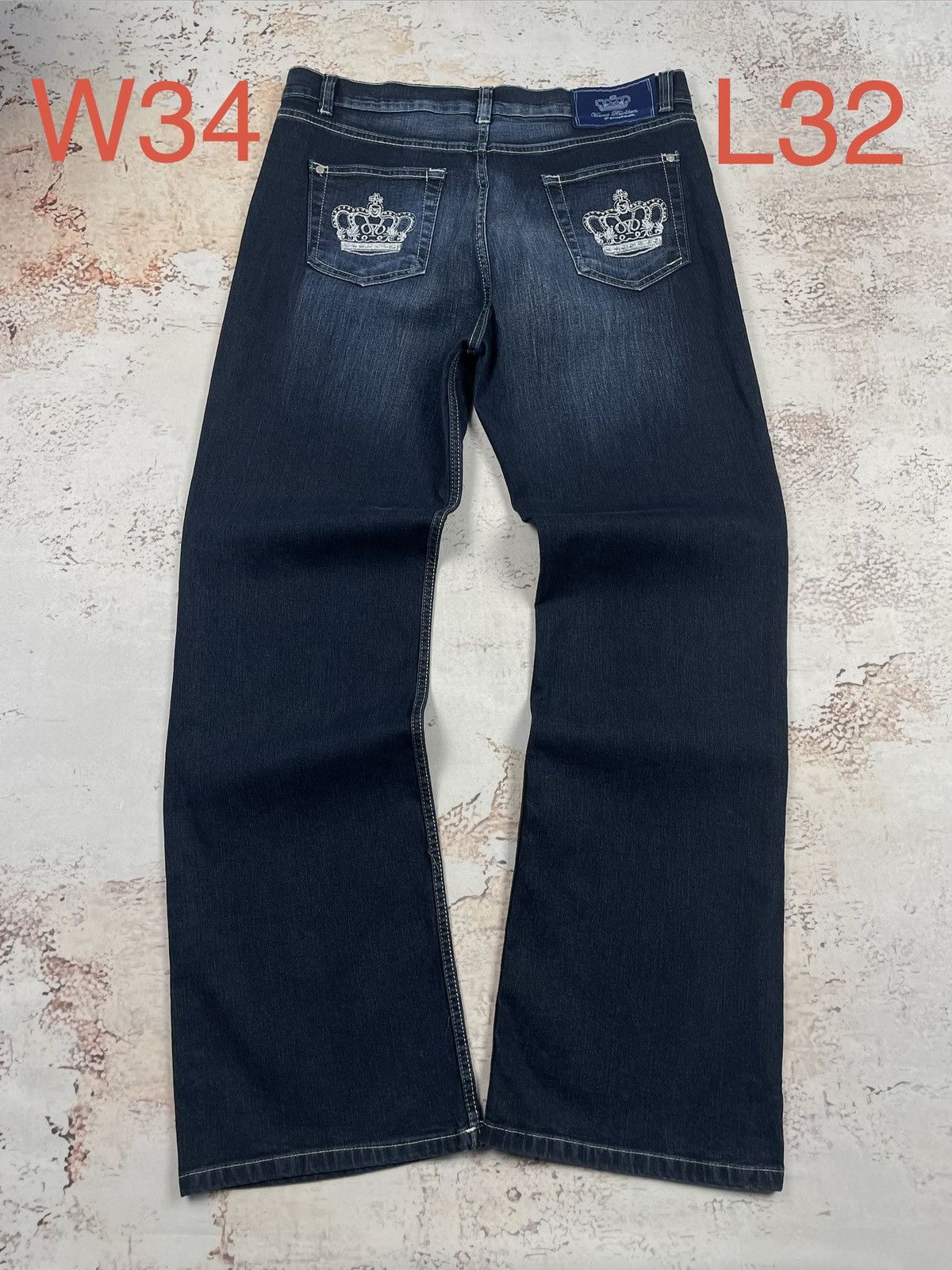 Victoria Beckham Victoria Beckham W34 L32 Jeans – Bootcut Fit, Navy, Drip egv Size 34" / US 12 / IT 48 - 1 Thumbnail