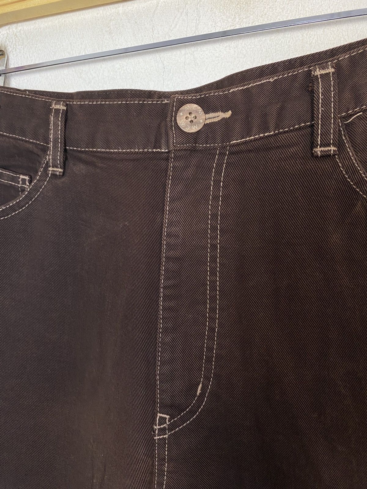 MCM MCM Legere Brown Khaki Denim Jeans Straight Waist Size 28 Size 28" / US 6 / IT 42 - 5 Thumbnail