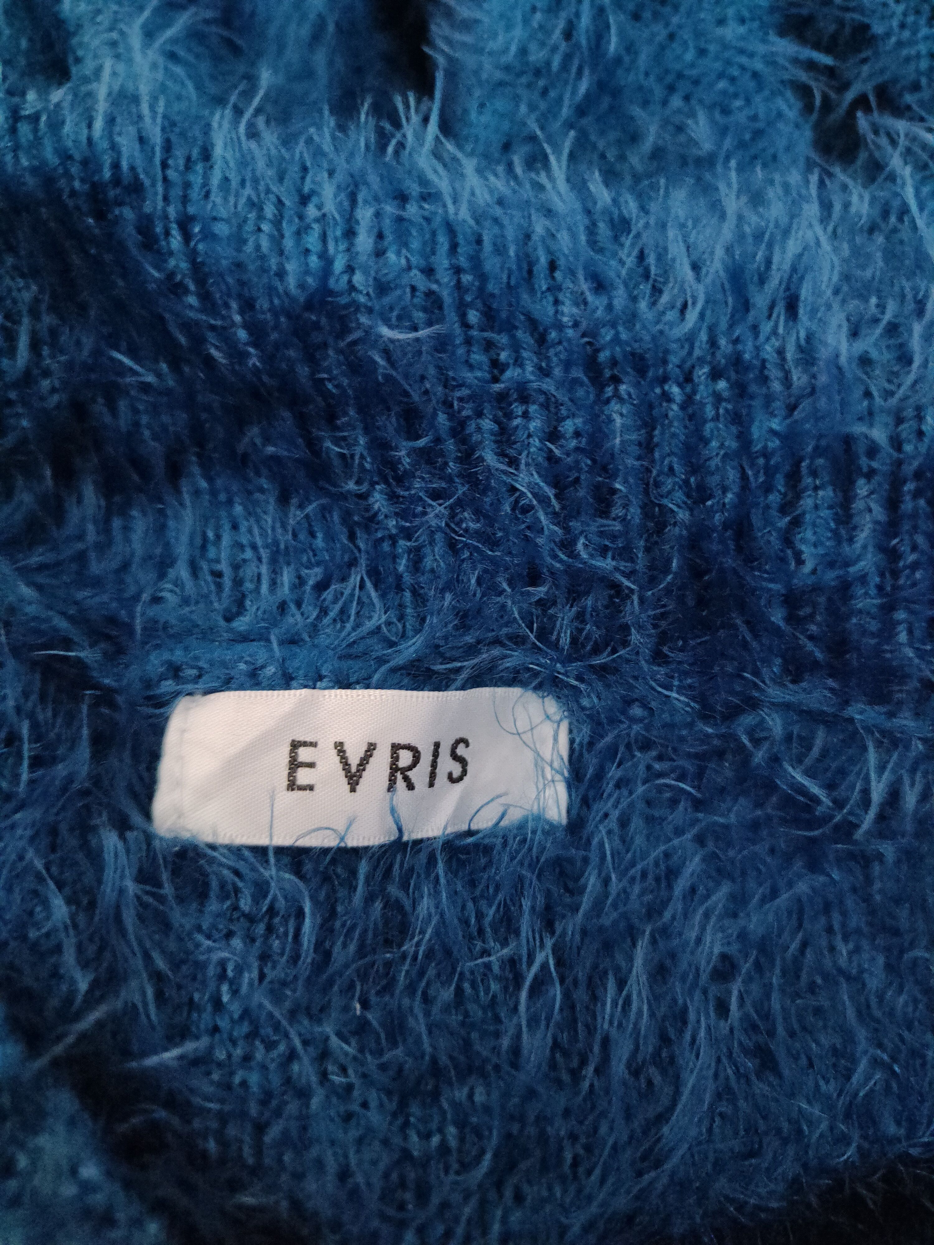 Homespun Knitwear Evris Blue Shag Shaggy Fur Mohair Knitwear #S1953 Size S / US 4 / IT 40 - 12 Thumbnail