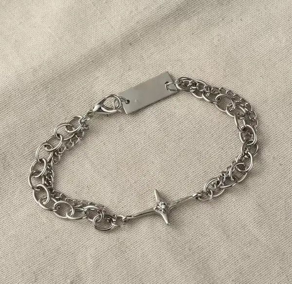Jewelry Gothic Star Bracelet Silver Vintage Bracelet Y2K Size ONE SIZE - 5 Thumbnail