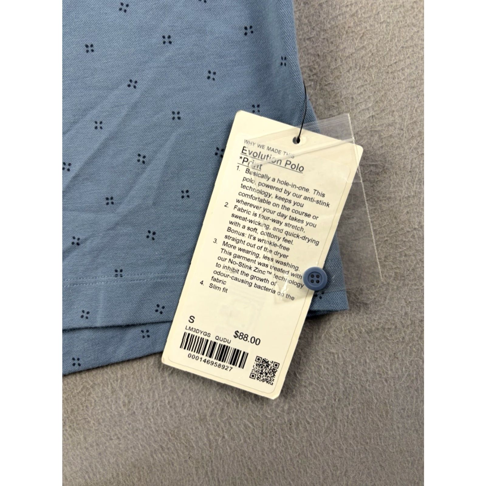 Lululemon Lululemon Polo Shirt Men S Short Sleeve Blue Print Golf Regular Size S Size US S / EU 44-46 / 1 - 4 Thumbnail
