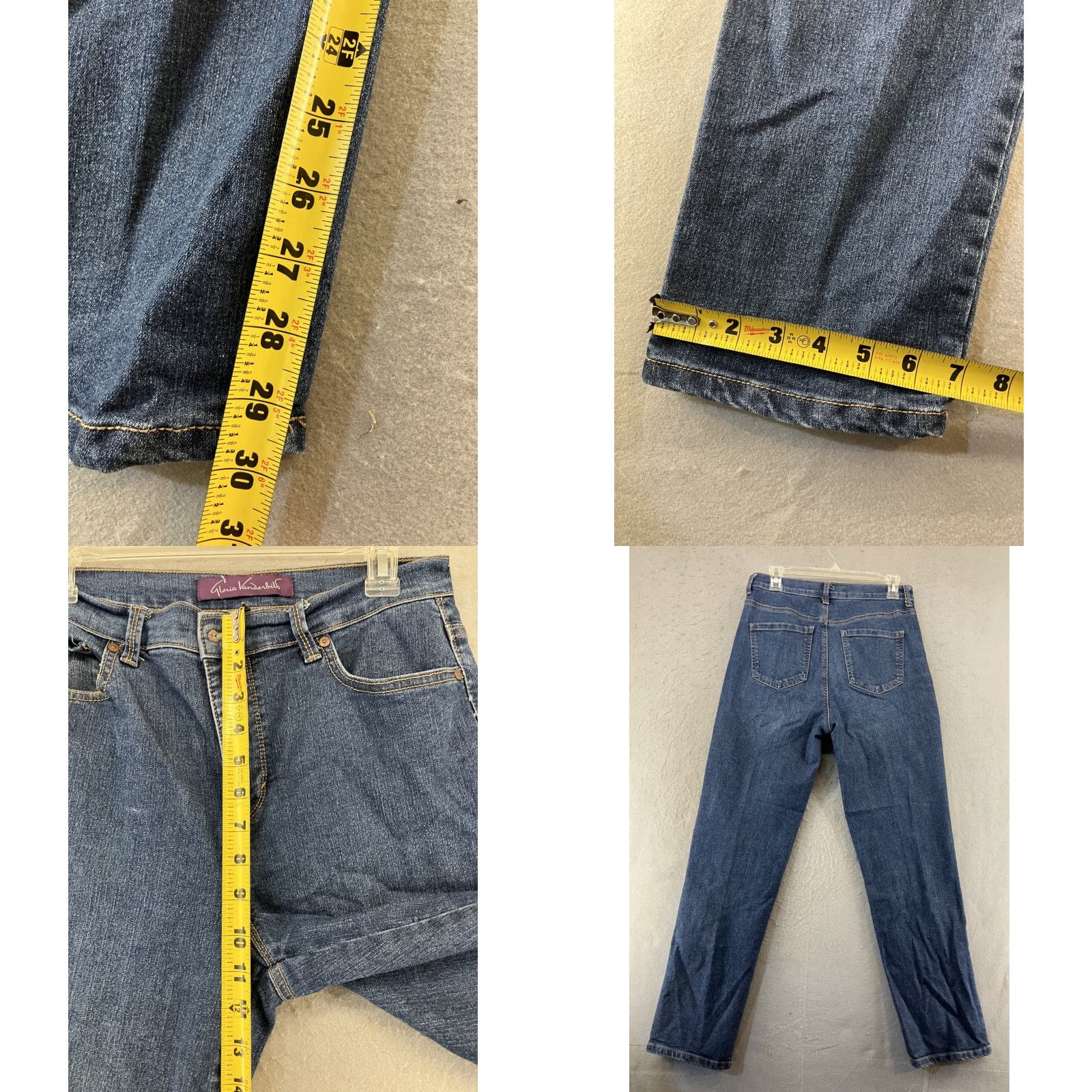 Gloria Vanderbilt Gloria Vanderbilt Amanda Jeans Women 8 Straight Medium Blue Denim 5-Pocket Stretch Regular Rise High Waist Womens Jeans 30 in Inseam Size 30" / US 8 / IT 44 - 8 Thumbnail