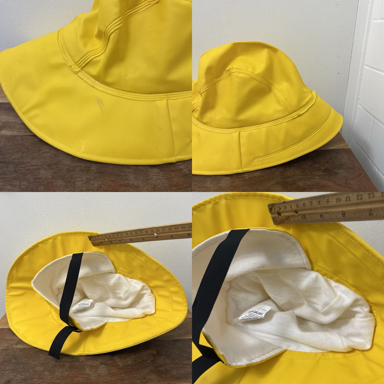 Carhartt VINTAGE Carhartt Surrey Hat Mens M/L Yellow Waterproof PVC Bucket Lined Hat 101181 701 Size ONE SIZE - 8 Thumbnail