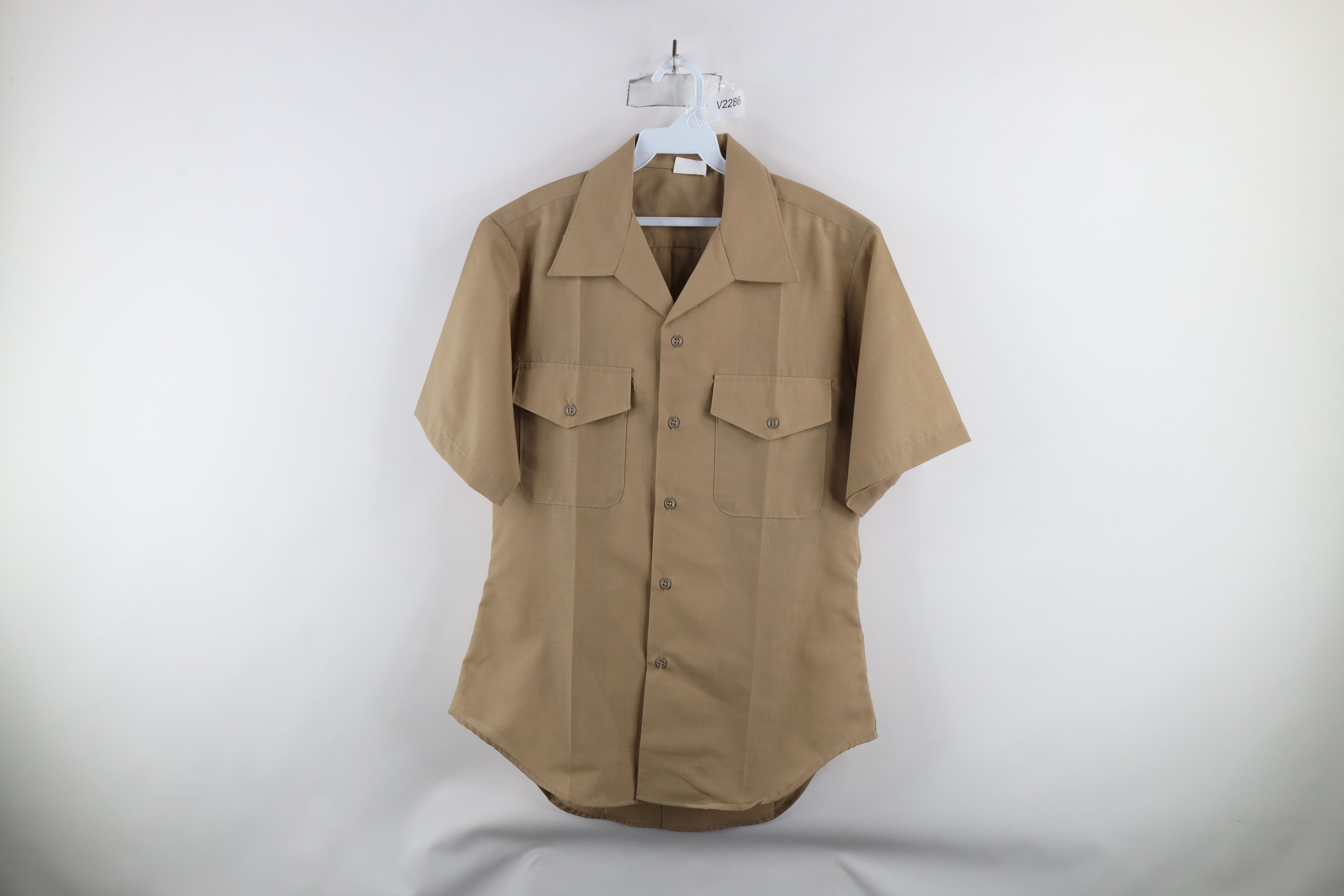 Vintage Vintage 90s Military Short Sleeve Field Button Shirt Khaki Size US M / EU 48-50 / 2 - 1 Thumbnail