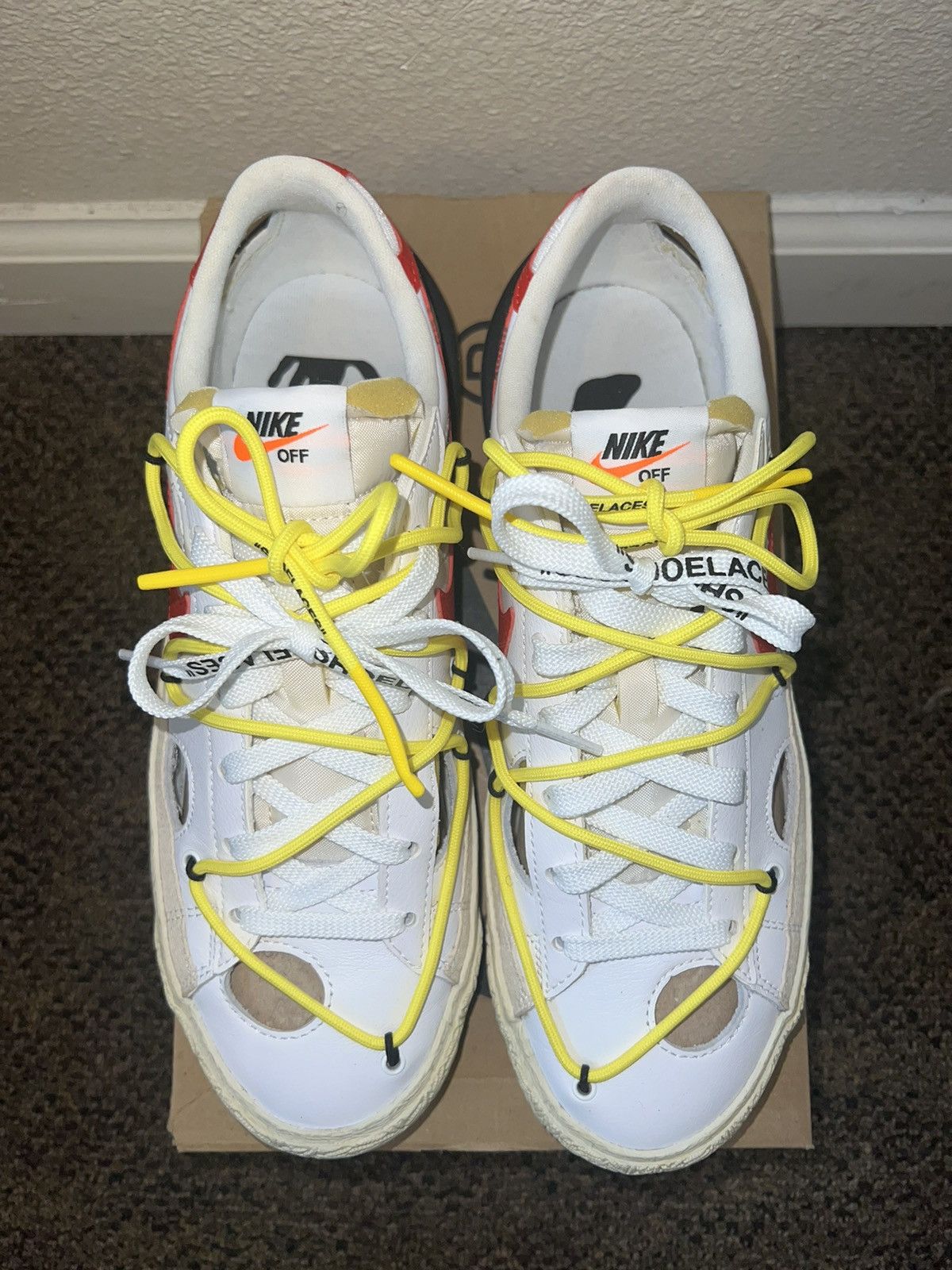 Nike × Off-White Off-White x Nike Blazer Low “University Red” Size US 9 / EU 42 - 3 Thumbnail