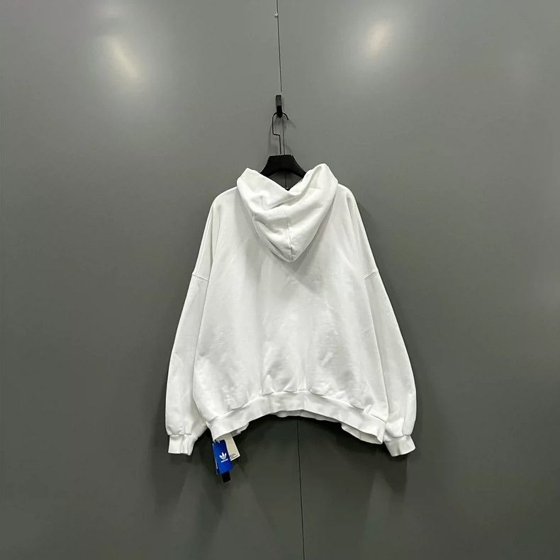 Balenciaga Balenciaga Adidas x Co-branded White Hoodie with Front Emb Size US XL / EU 56 / 4 - 2 Thumbnail