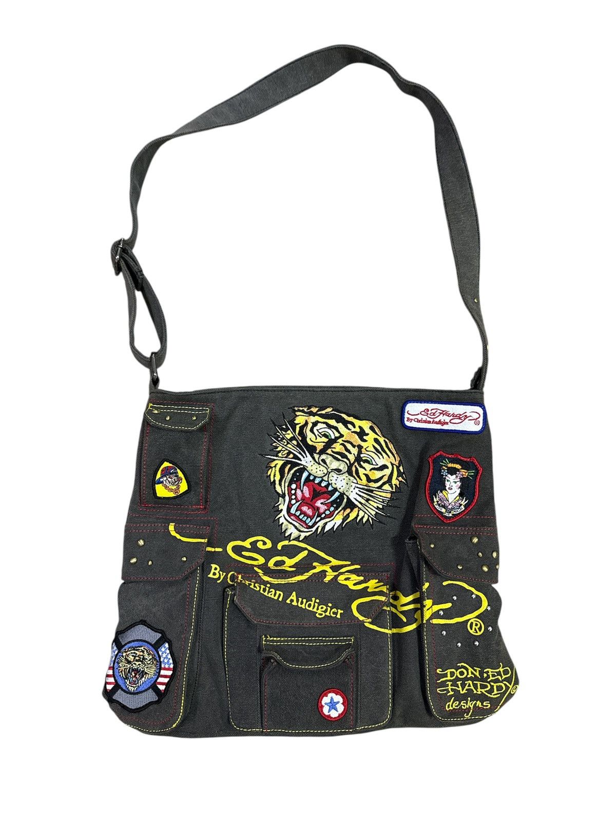 Ed Hardy Rare 2000s Ed hardy canvas Cotton sling bag Size ONE SIZE - 2 Thumbnail