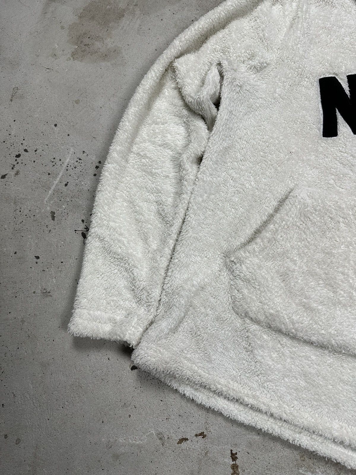 Nike × Vintage ‼️ Vintage y2k Nike Sherpa Fleece Hoodie Spellout Boot Size US M / EU 48-50 / 2 - 3 Thumbnail