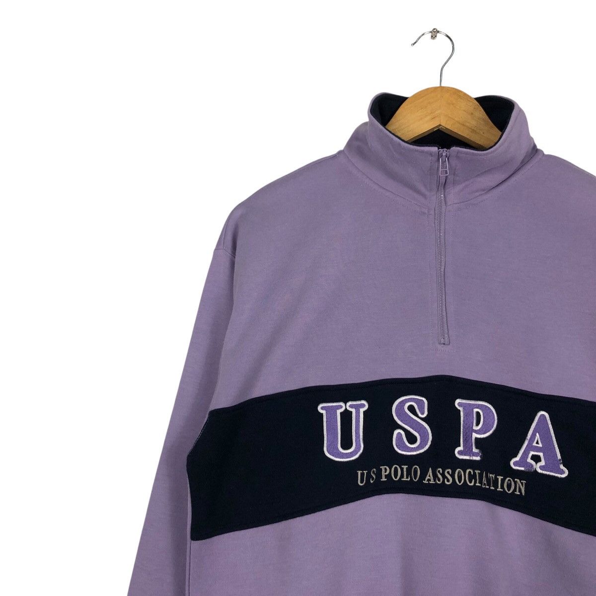 Vintage Vintage USPA us polo Half zip jumper Sweatshirt Medium Size US M / EU 48-50 / 2 - 6 Thumbnail