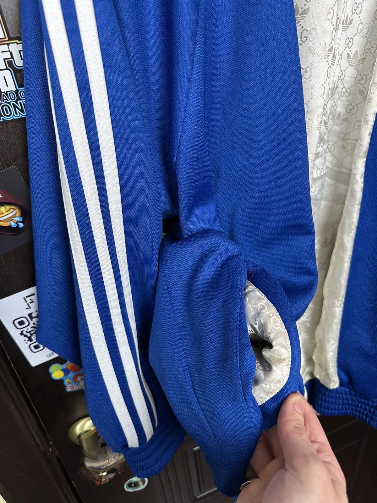 Adidas × Gucci Gucci x Adidas Blue Jersey Jacket Size US M / EU 48-50 / 2 - 6 Thumbnail