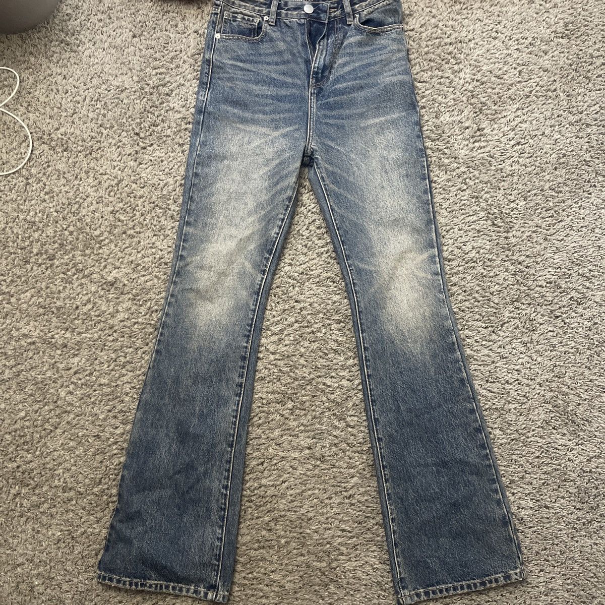 Tundra studios flared faded denim