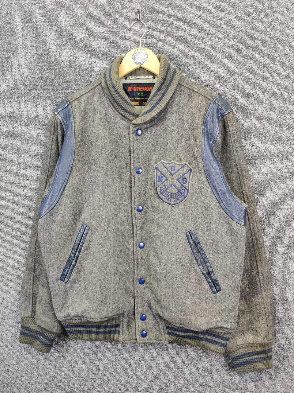 McGregor Vintage 80's McGregor Wool Varsity Leather Jacket Size US M / EU 48-50 / 2 - 2 Thumbnail