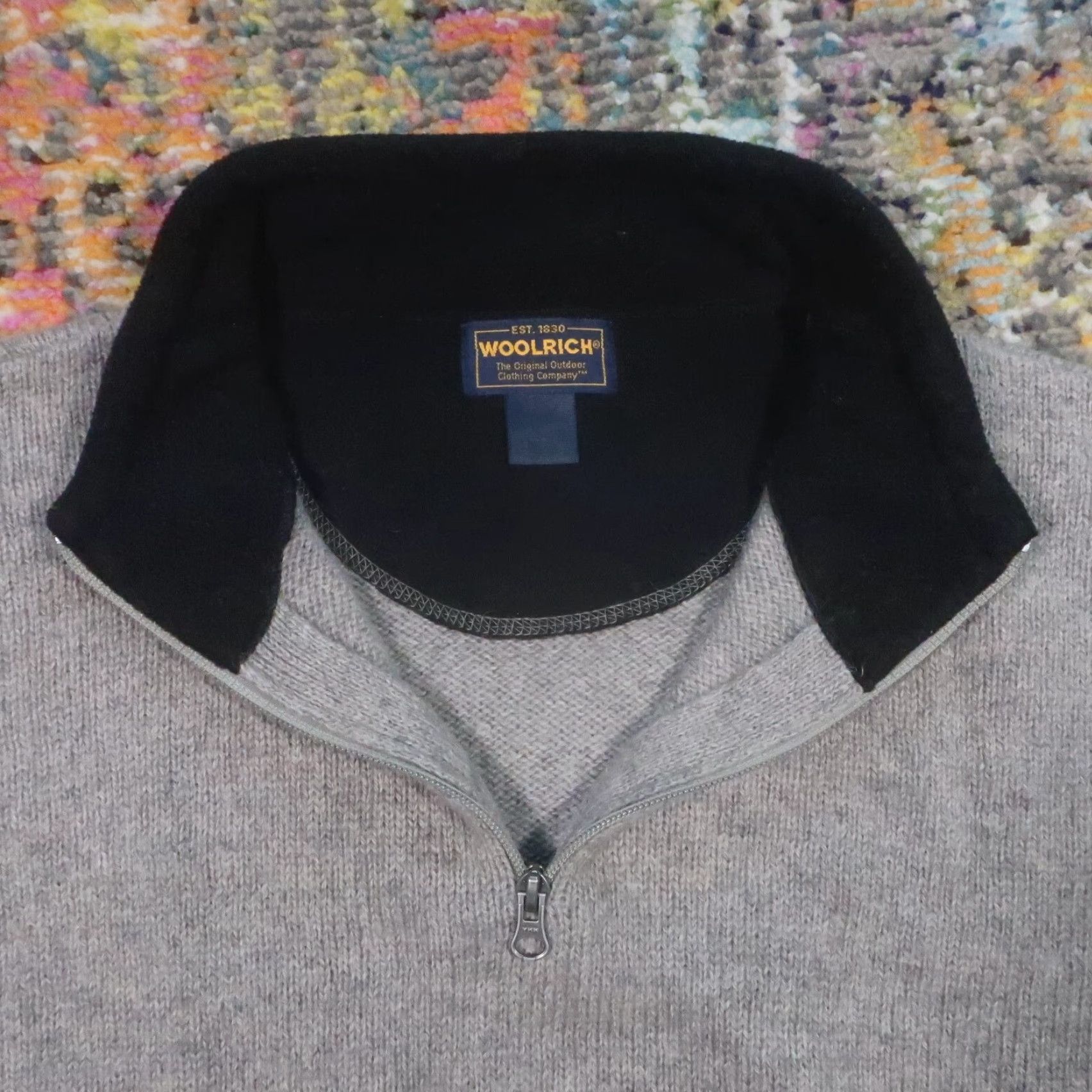 Vintage VINTAGE Woolrich Sweater Mens L Wool 1/4 Zip Pullover Fisherman Fair Isle Knit Gray Beige Modern 80s Style Mens Size US L / EU 52-54 / 3 - 4 Thumbnail