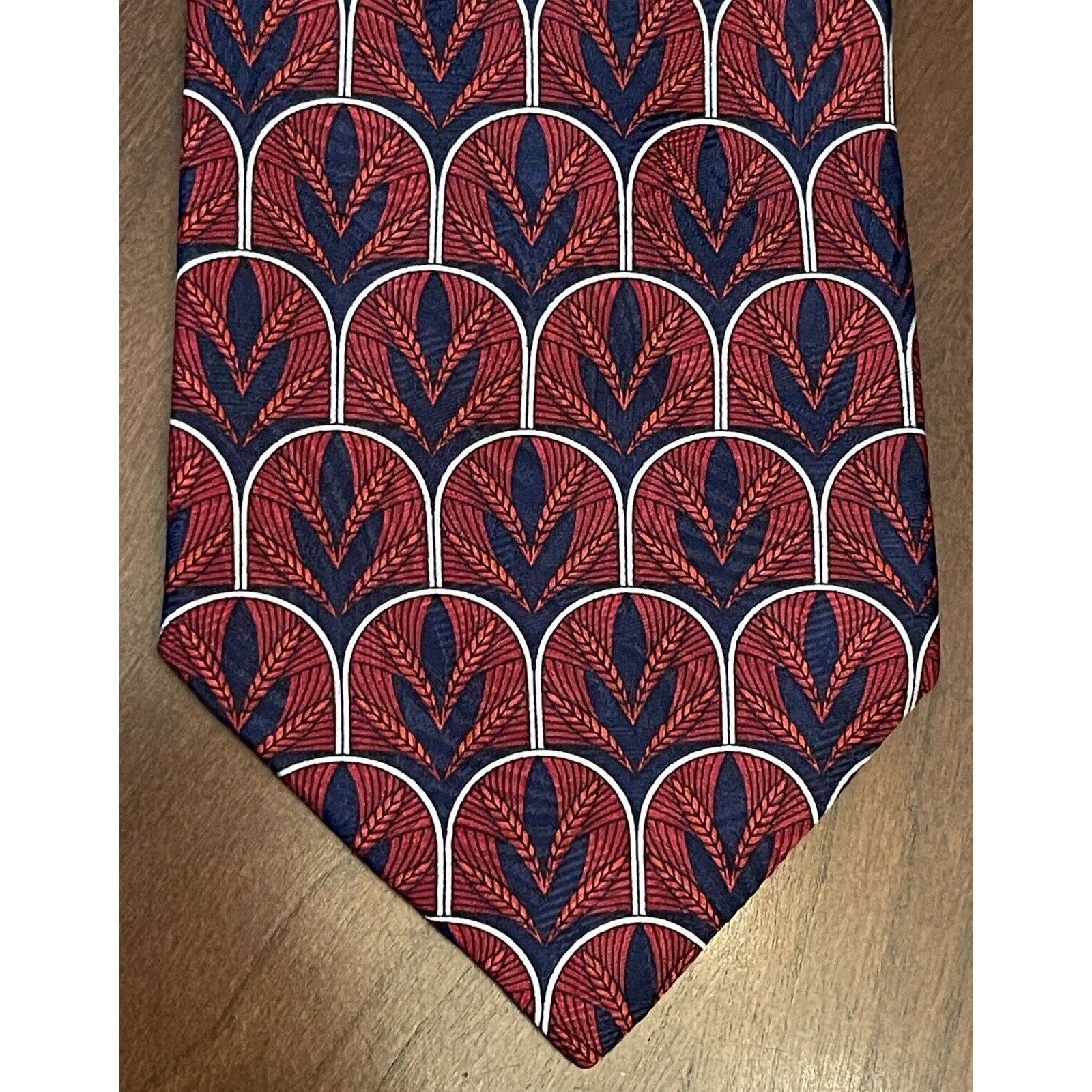 & Other Stories Fumagalli’s Red Blue 100% Silk Men’s Neck Tie Made In Spain Size ONE SIZE - 1 Thumbnail