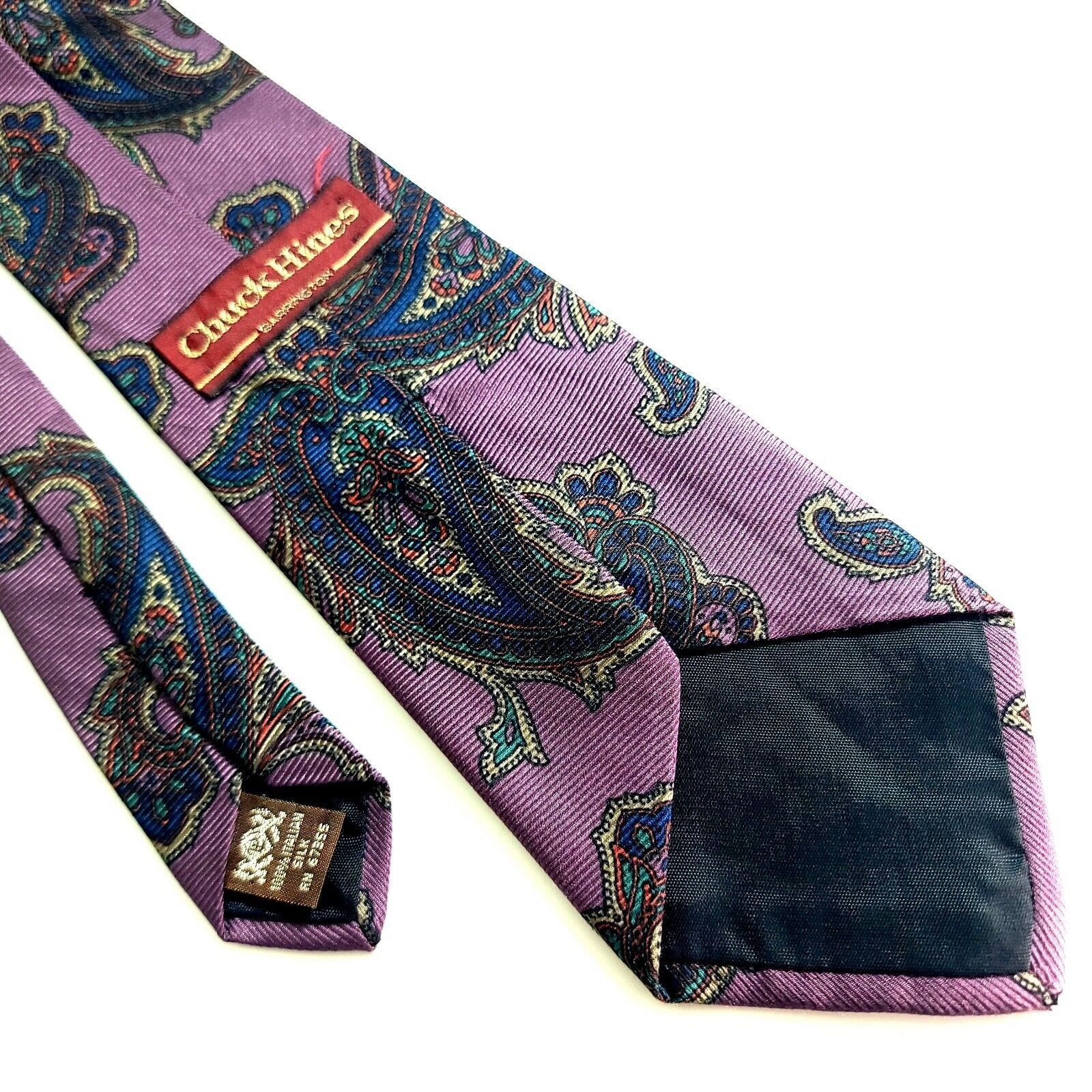 Designer Chuck Hines Barrington Purple Paisley Woven Silk Tie Size ONE SIZE - 5 Thumbnail