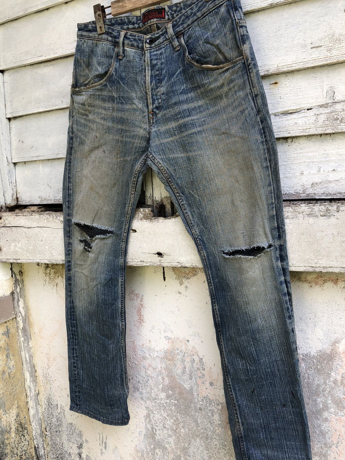 Johnbull × KOJIMA GENES Vintage John Bull Kojima Distressed Knee Ripped Jean Size US 31 - 2 Thumbnail