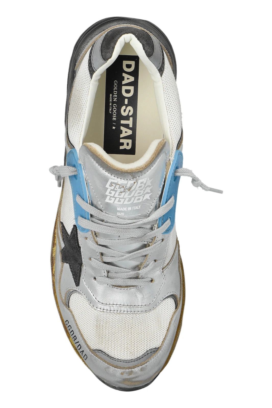 GOLDEN GOOSE Dad-Star Men's White/Silver Sneakers