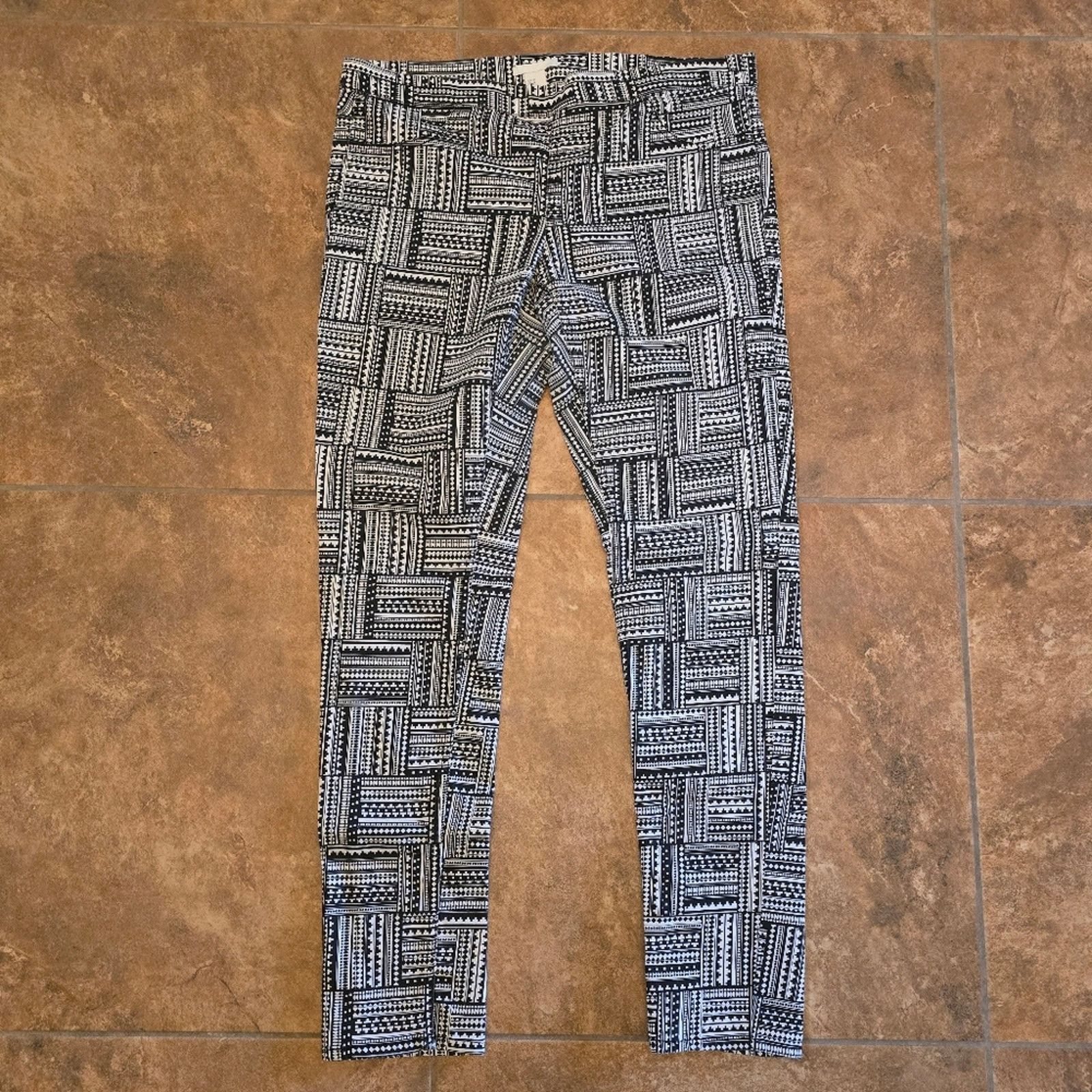 H&M Black White Detailed Denim | H&M | Skinny Jean Size 36" / US 14 / IT 50 - 1 Thumbnail