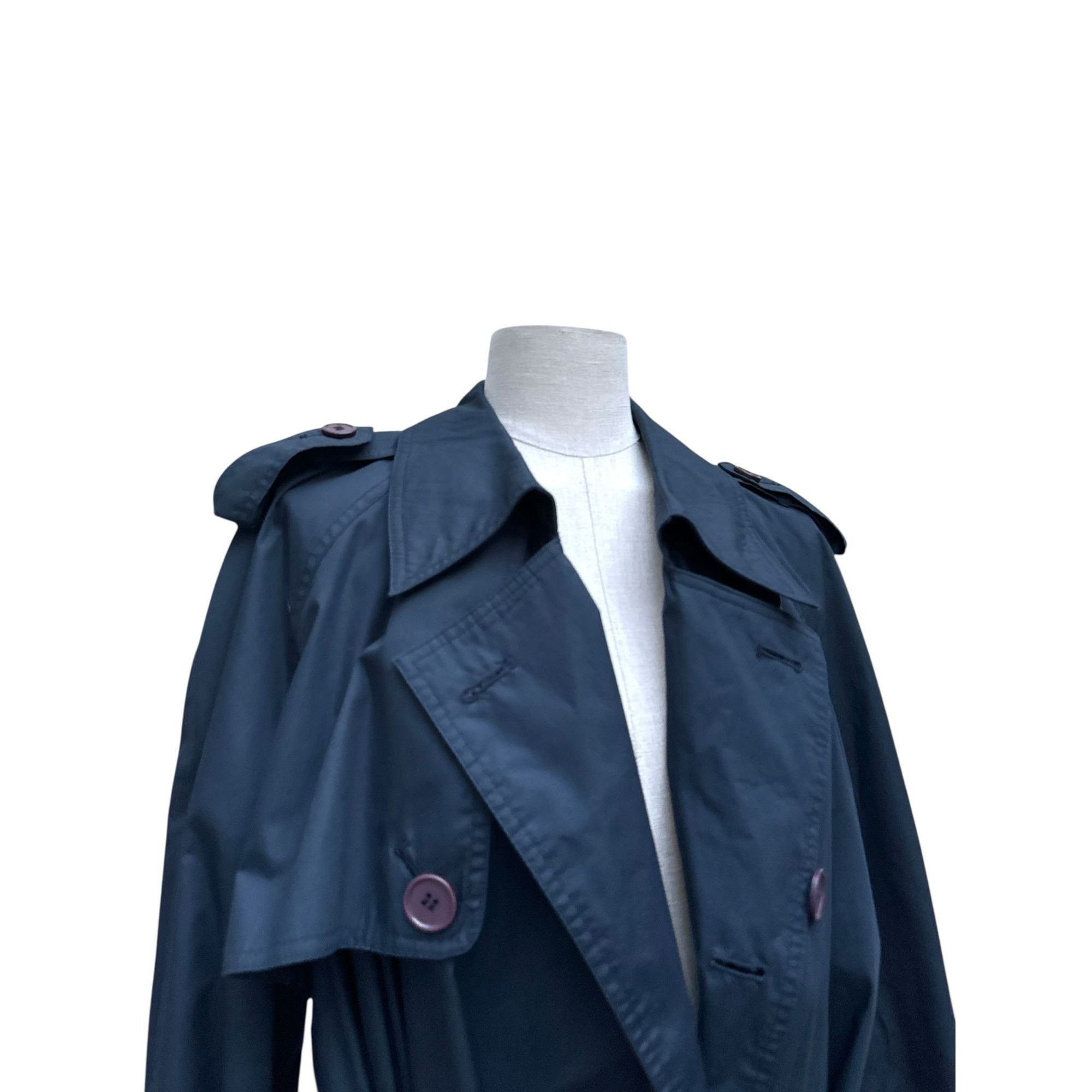 Yves Saint Laurent Navy Trench Coat Size US M / EU 48-50 / 2 - 3 Thumbnail