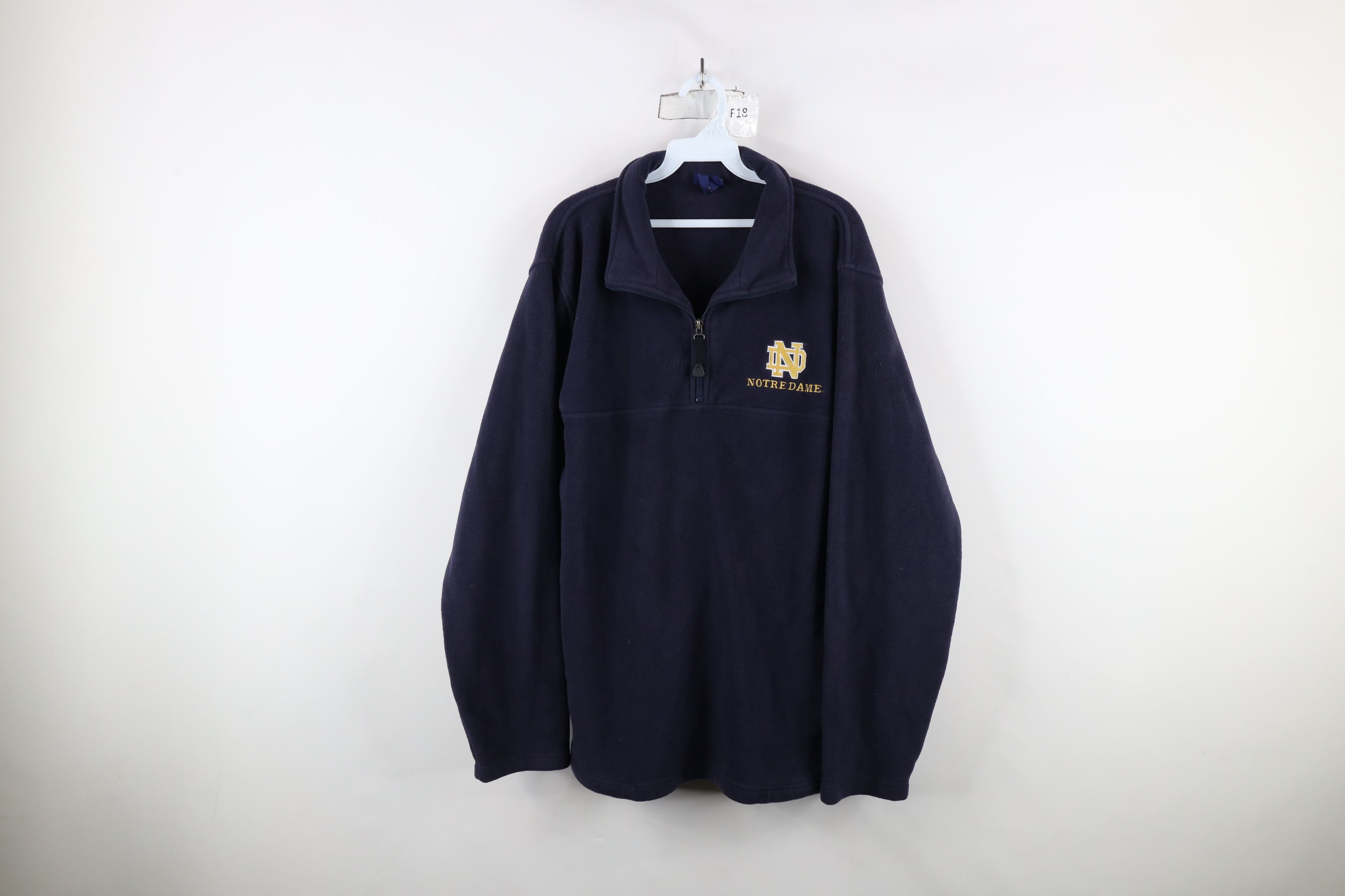 Vintage Vintage 90s Dame University Half Zip Fleece Pullover Sweater Size US XL / EU 56 / 4 - 1 Thumbnail
