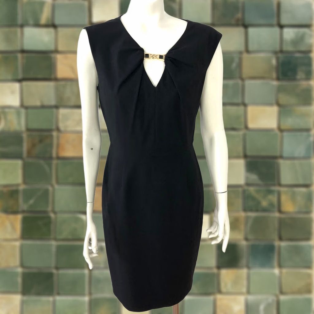 Calvin Klein Calvin Klein Dress 6 Sheath Cocktail Polyester Mini Above Knee Black PLS READ Size M / US 6-8 / IT 42-44 - 1 Thumbnail
