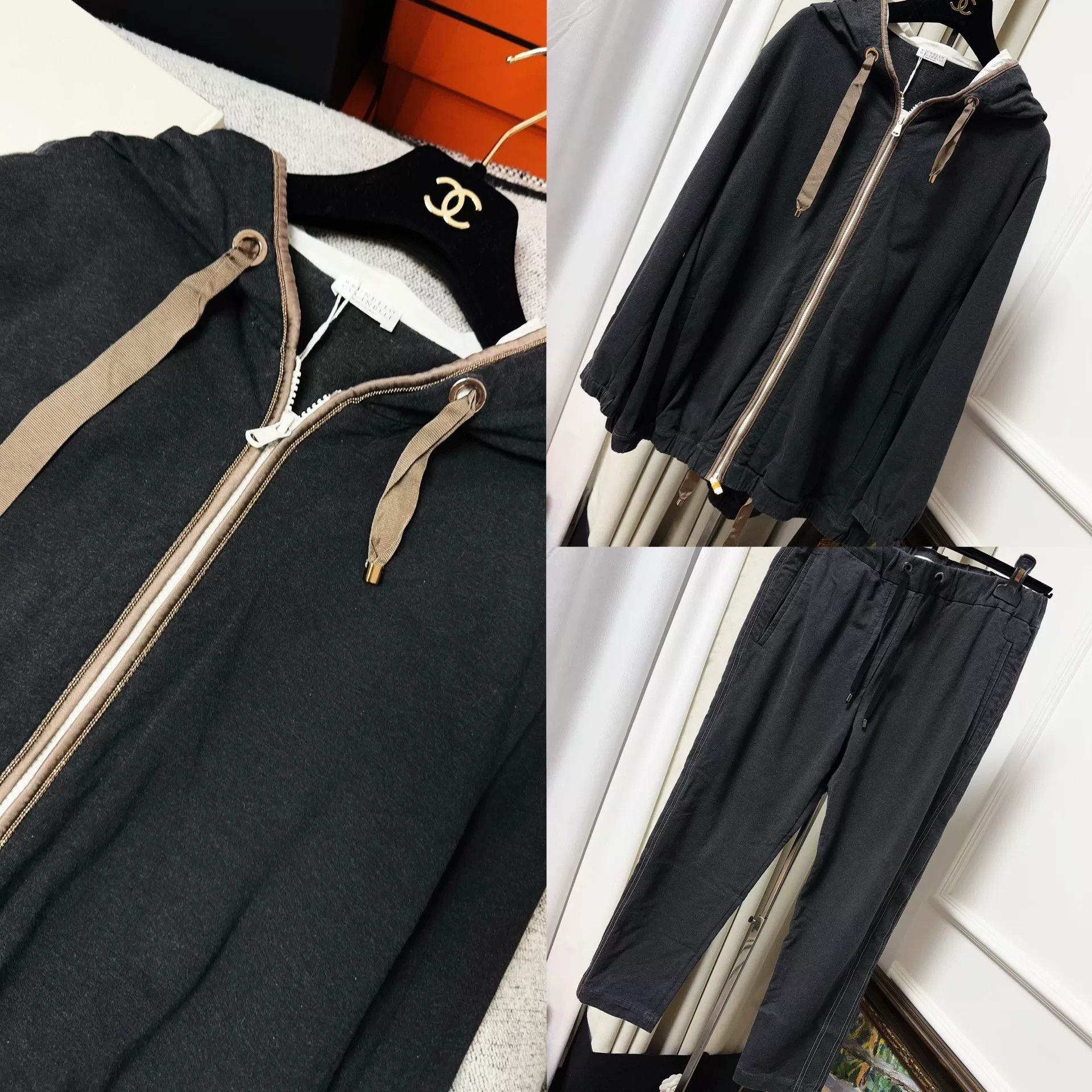 Brunello Cucinelli Brunelli Cucinelli Gray Tracksuit Set Size US S / EU 44-46 / 1 - 1 Thumbnail