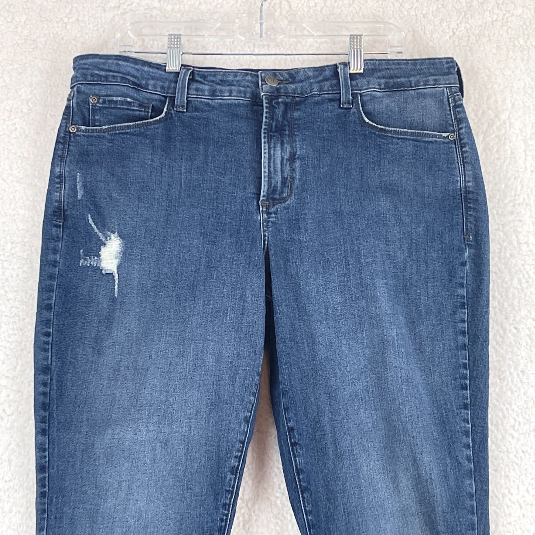 NYDJ NYDJ Lorena Boyfriend Jeans Womens Size 16W Blue Denim High-Rise 5-Pocket Regular Size 38" / US 16 / IT 52 - 2 Thumbnail