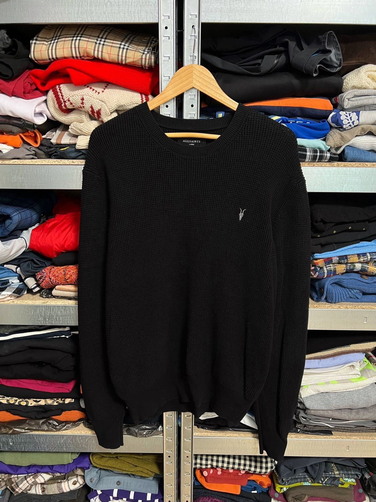 Allsaints × Designer Vintage Allsaints Jumper Sweater Waffle Knit Men’s Size L Size US L / EU 52-54 / 3 - 1 Thumbnail