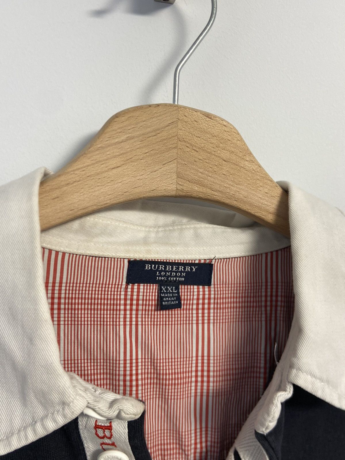 Burberry Vintage Burberry Nova Check Polo Long Sleeve Shirt Size US XXL / EU 58 / 5 - 7 Thumbnail