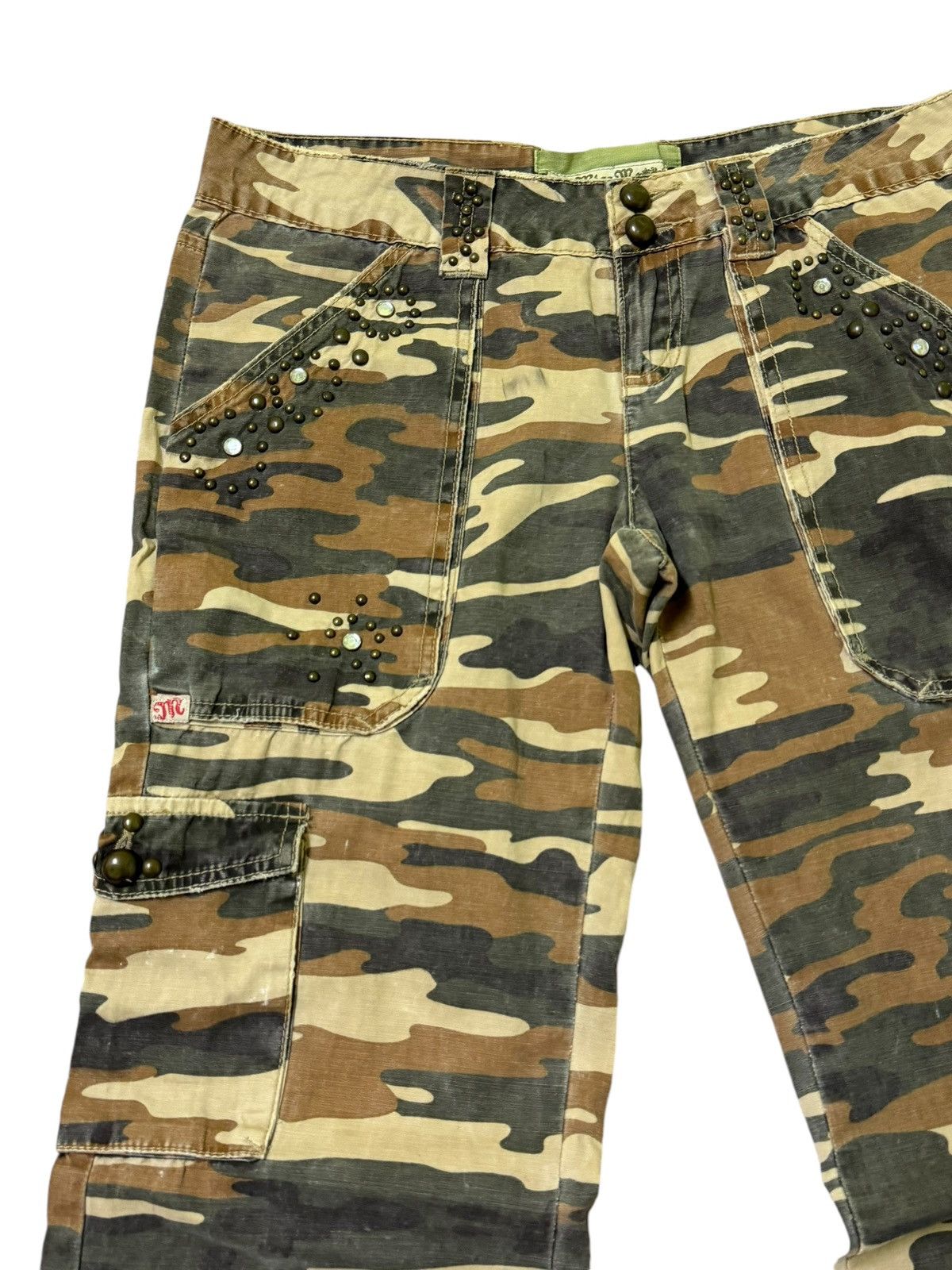 Hysteric Glamour Cargo MISS ME Studded multipocket Low Rise Camo Pants Size US 32 / EU 48 - 4 Thumbnail