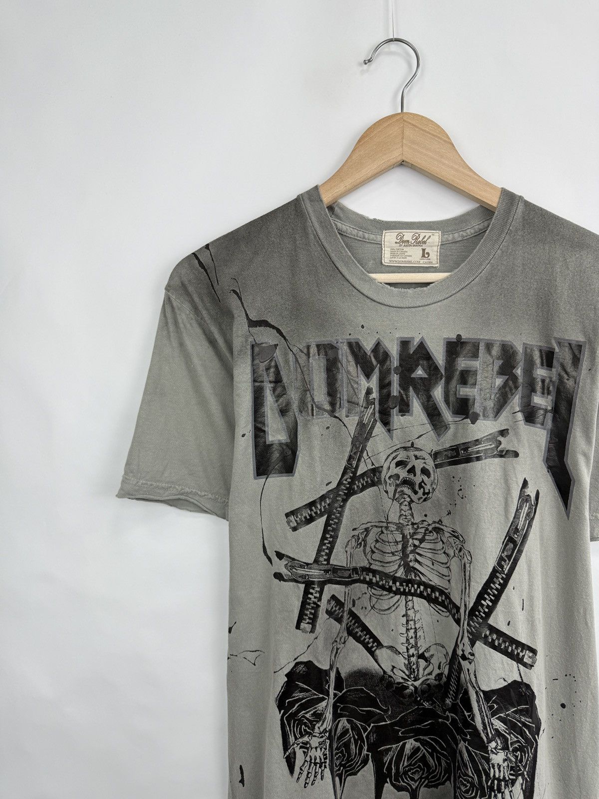 DOMREBEL 💀 Dom Rebel by Justin Svatina Skull Skeleton T-Shirt Rare Size US L / EU 52-54 / 3 - 4 Thumbnail