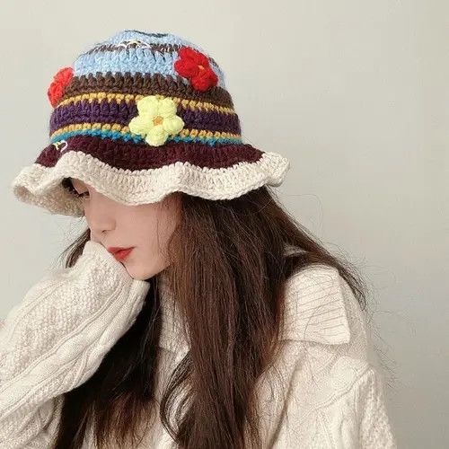 Other Flower Crochet Bucket Hat Size ONE SIZE - 1 Thumbnail