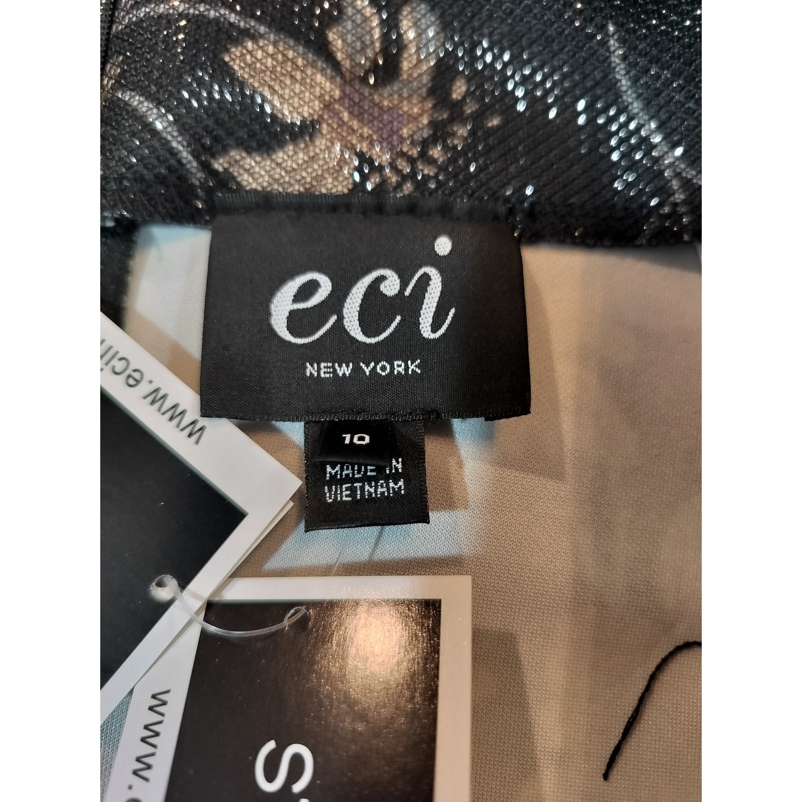 Other Eci New York Floral Mesh Pencil Skirt Black Beige Size 10 Size 32" / US 10 / IT 46 - 10 Thumbnail
