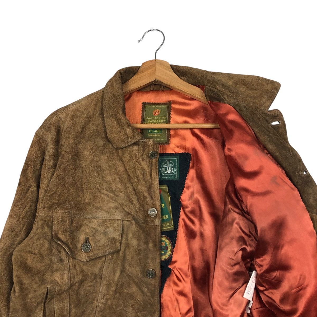 Issey Miyake 📌Vintage Biker Leather Jacket Flare Big Logo Lining Size US M / EU 48-50 / 2 - 13 Thumbnail