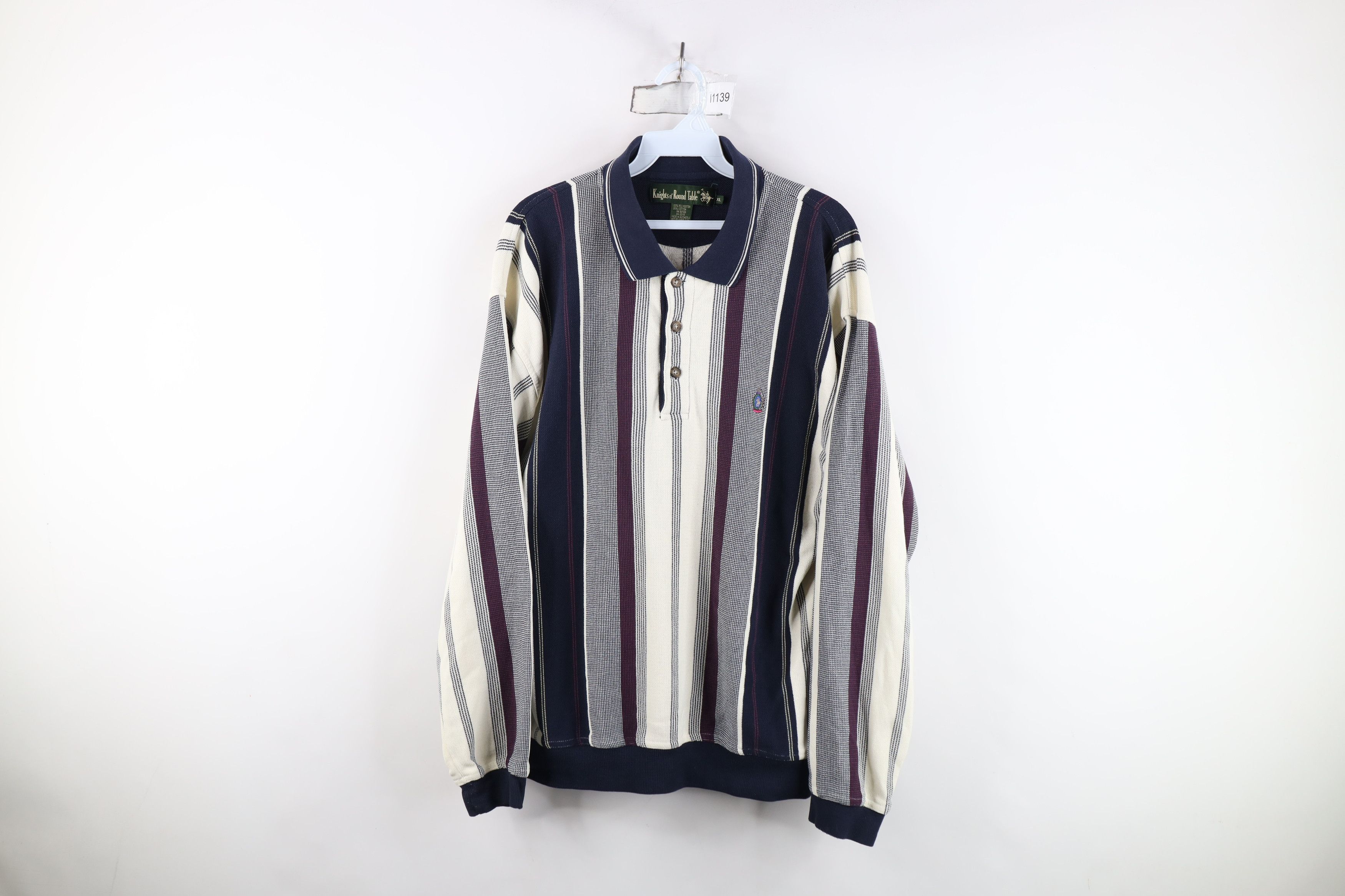Vintage Vintage 90s Streetwear Knit Long Sleeve Pullover Polo Size US XL / EU 56 / 4 - 1 Thumbnail