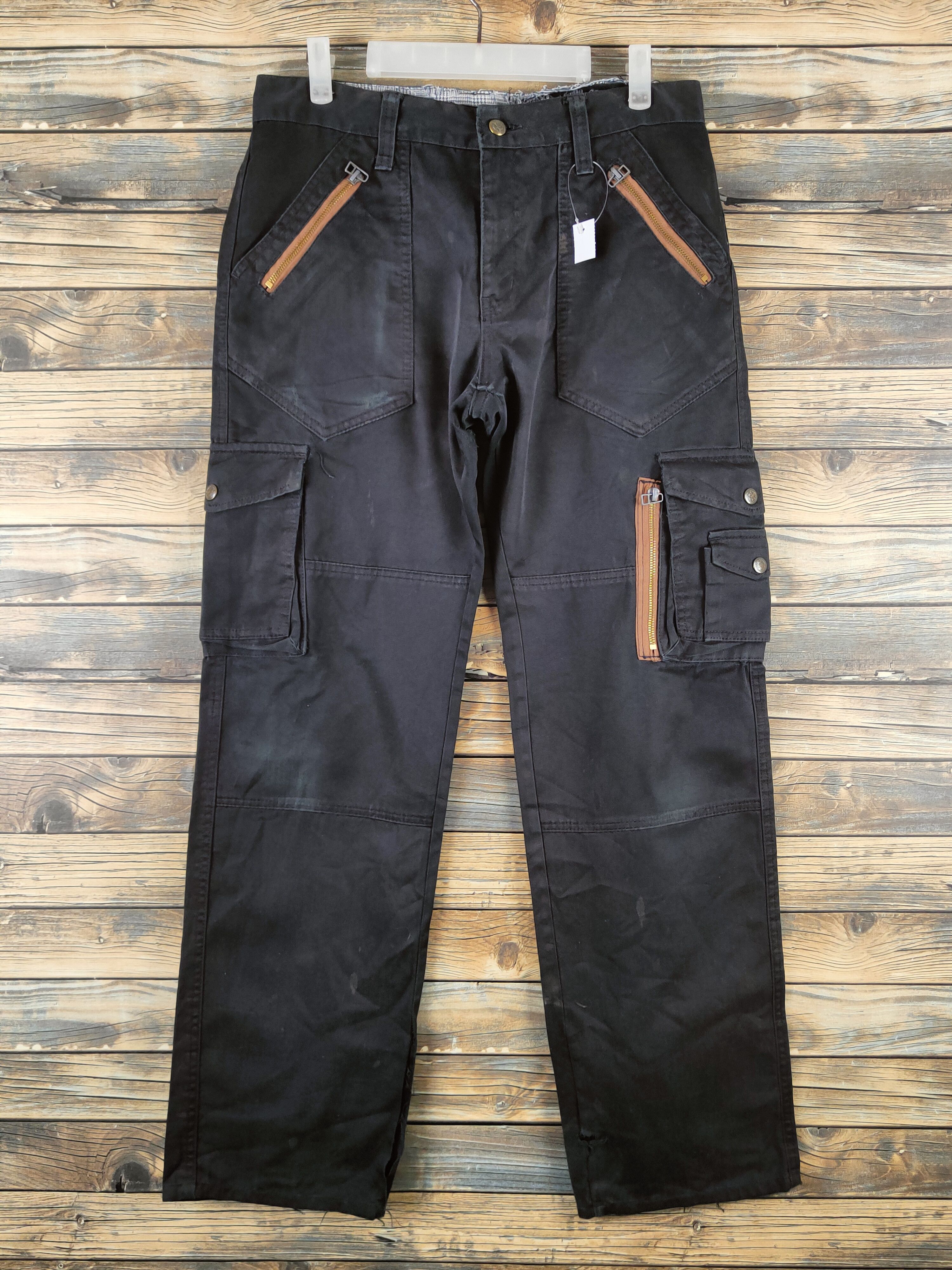 Japanese Brand DL Doublefocus Black Multipocket Cargo Pants #46-372 Size US 32 / EU 48 - 1 Thumbnail