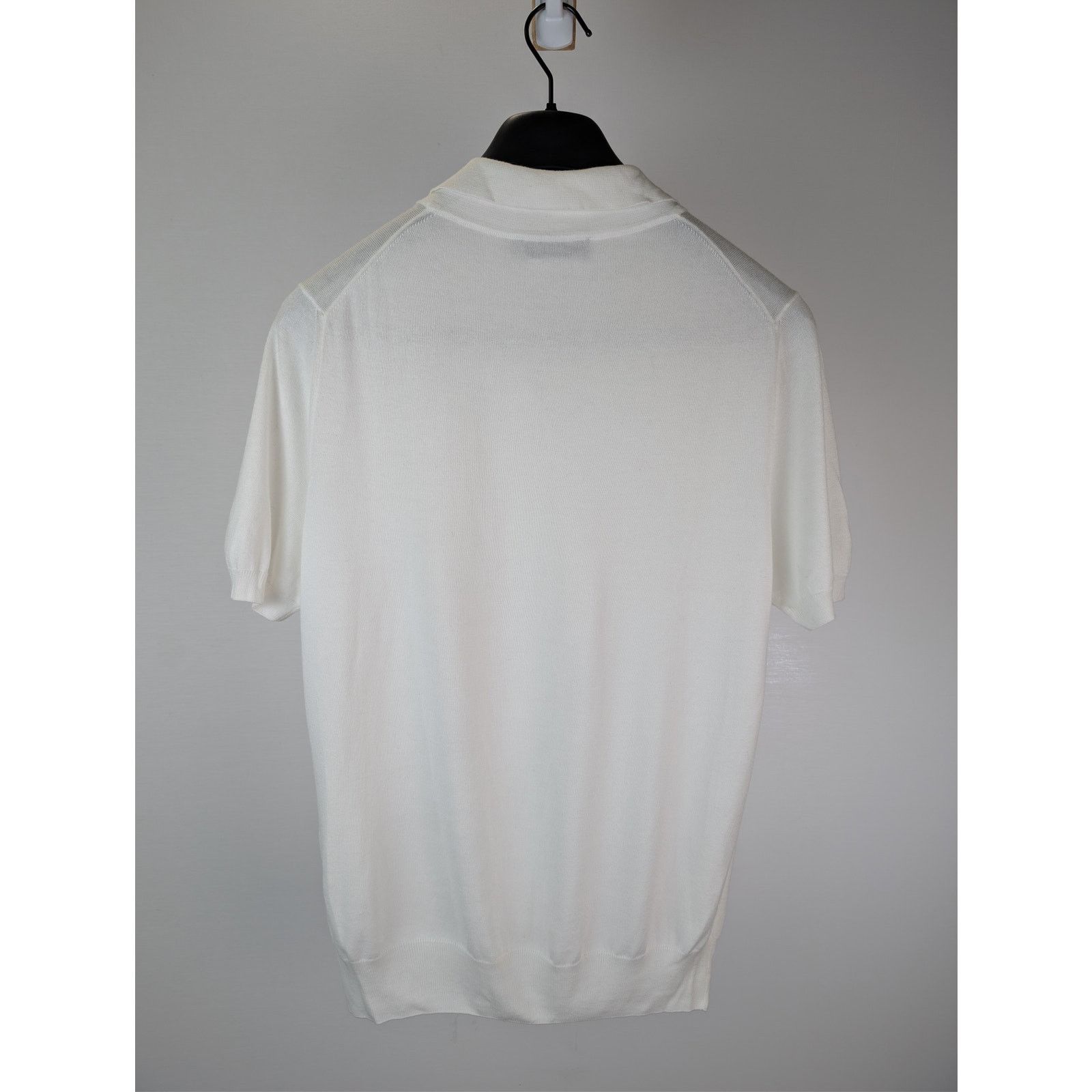 Brunello Cucinelli o1rshd1 CC20 Knited Polo Shirt in White Size US M / EU 48-50 / 2 - 10 Thumbnail