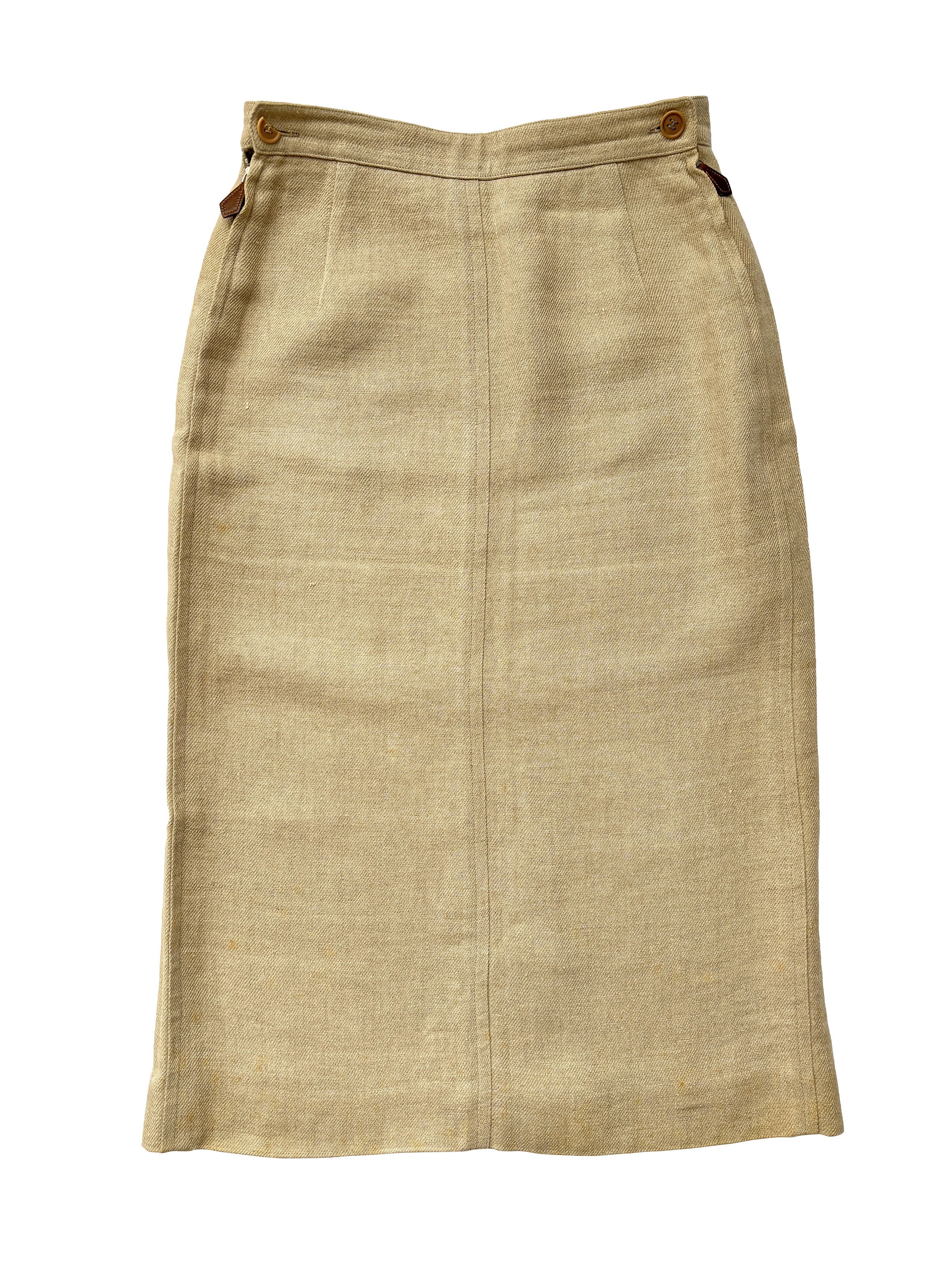 Hermes ⚡️QUICK SALE⚡️Hermes by Margiela Beige Linen Skirt Size 28" / US 6 / IT 42 - 1 Thumbnail