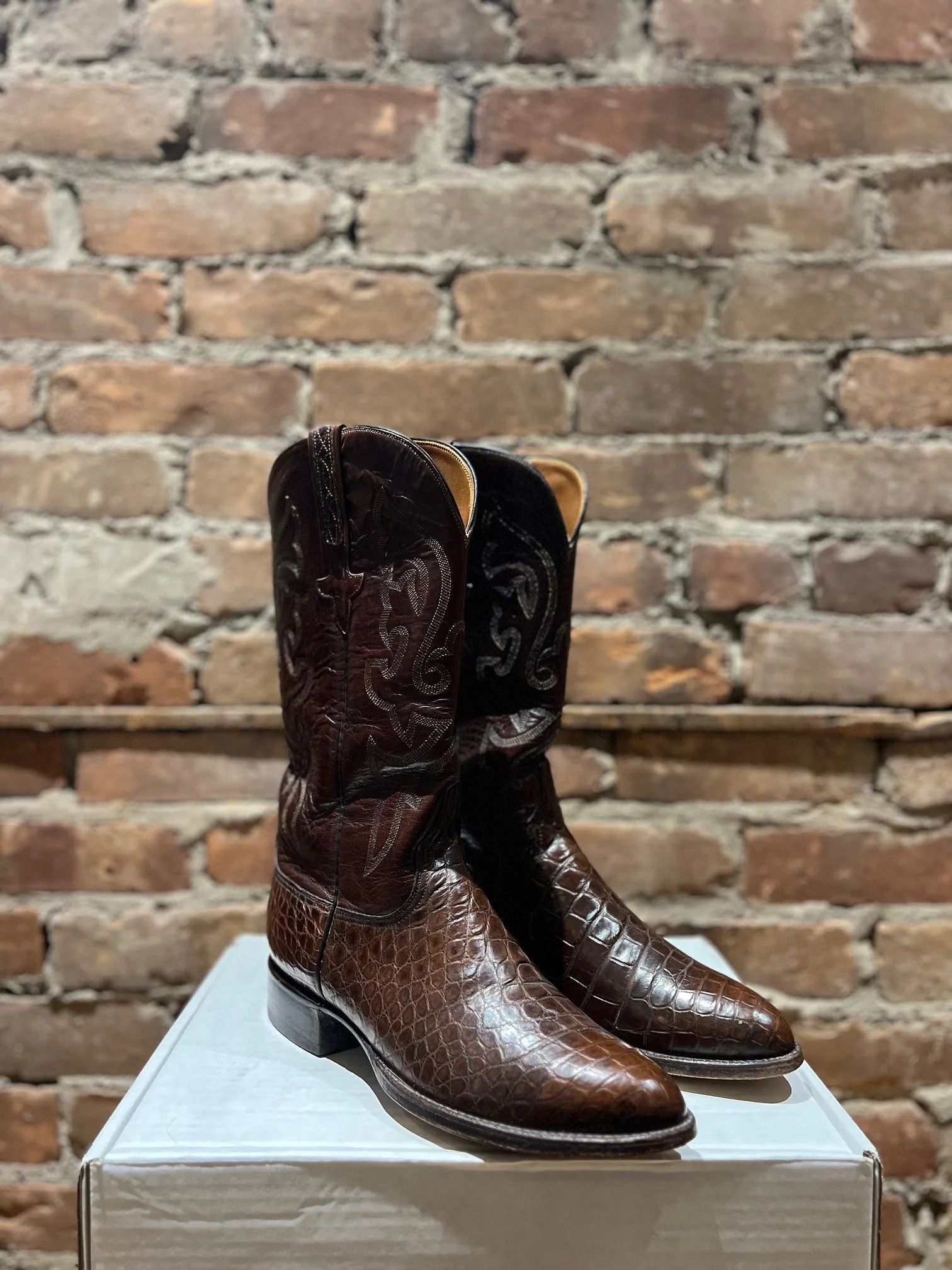 Lucchese Lucchese Full Quill Caiman Cowboy Boots Size US 8 / EU 41 - 1 Thumbnail