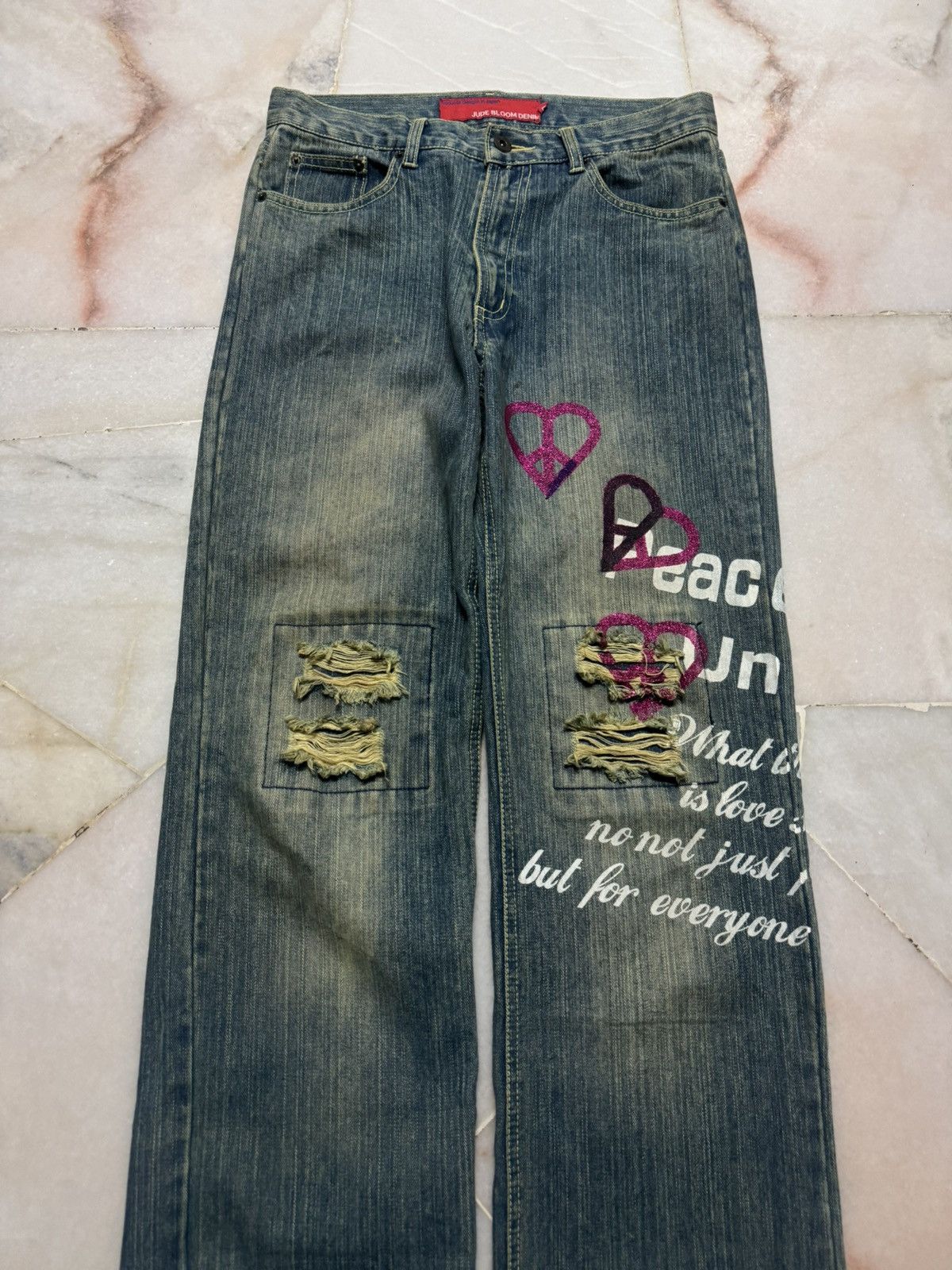 Japanese Brand 90's Jude Bloom Denim Design by Japan Mudwash Distressed Size US 30 / EU 46 - 3 Thumbnail