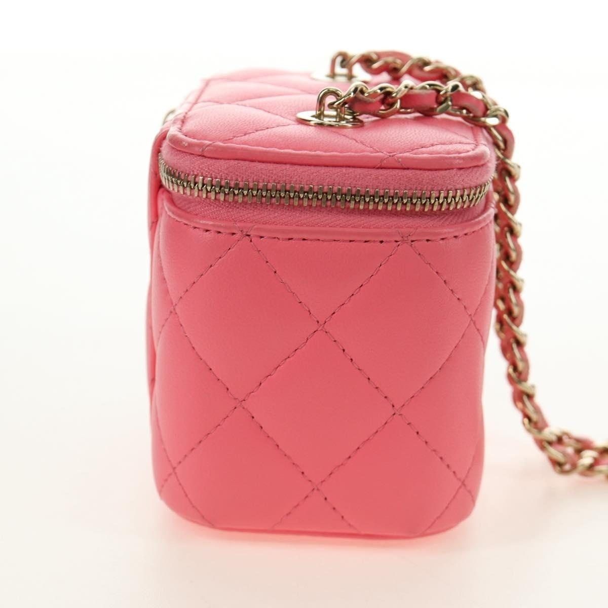 Chanel Chanel Lambskin Leather Chain Vanity Shoulder Bag Pink Size ONE SIZE - 4 Thumbnail