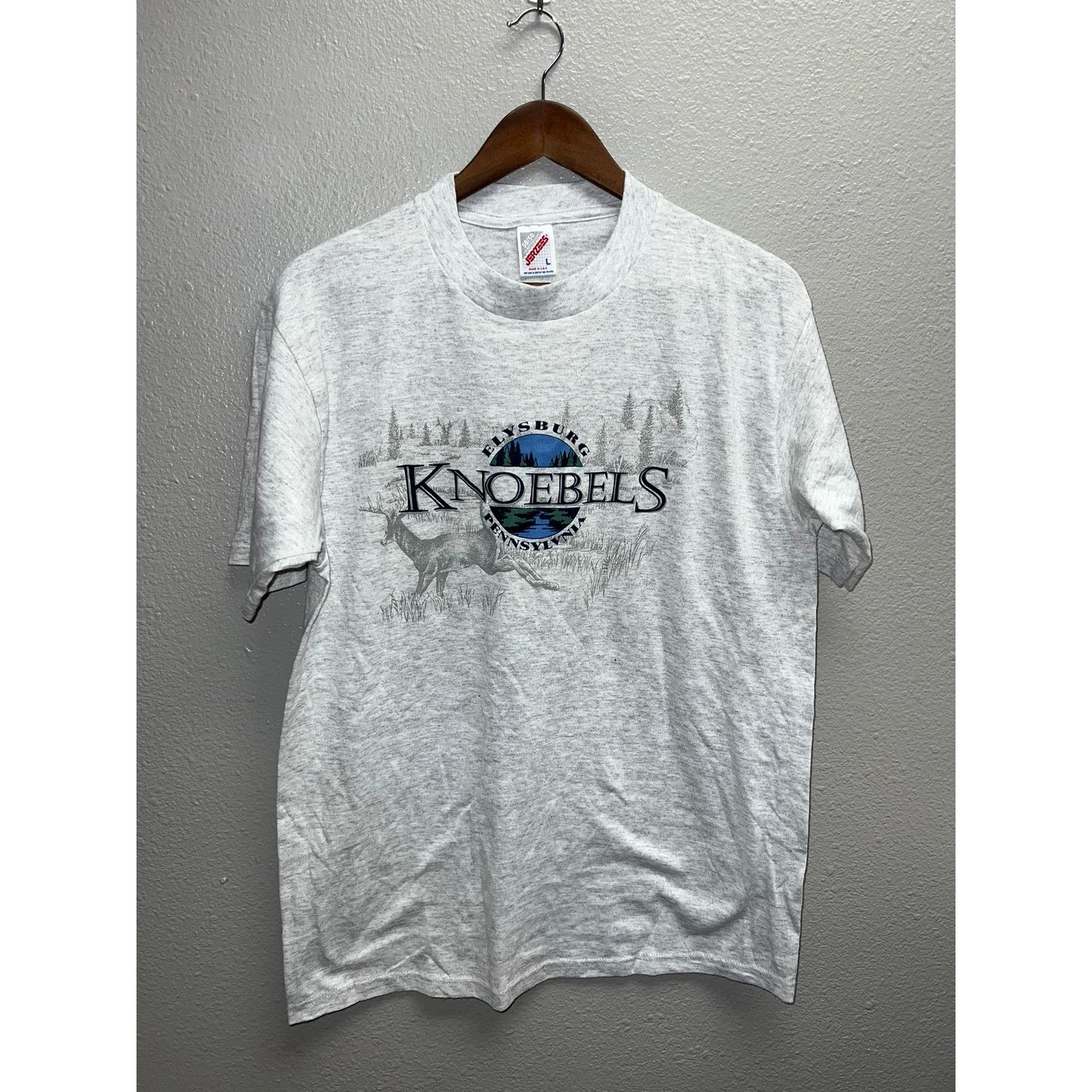 Jerzees Vintage Elysburg Shirt Knoebels Pennsylvania Deer Animal Tee Size US L / EU 52-54 / 3 - 1 Thumbnail