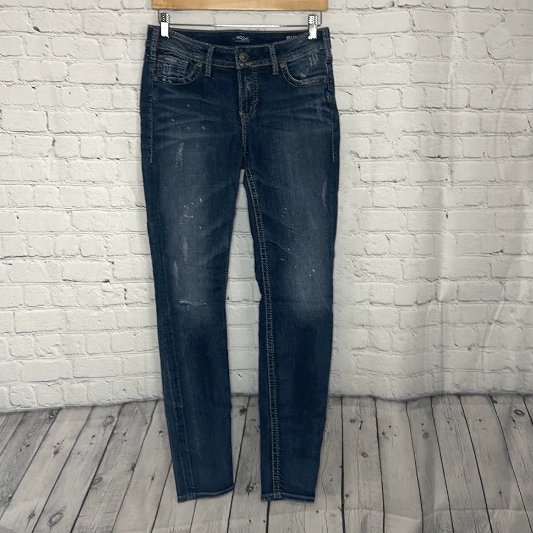 Silver Jeans Co. Silver Jeans Co. Suki Mid Super Skinny Mens Jeans 29x31 Fluid Denim Size US 29 - 2 Thumbnail