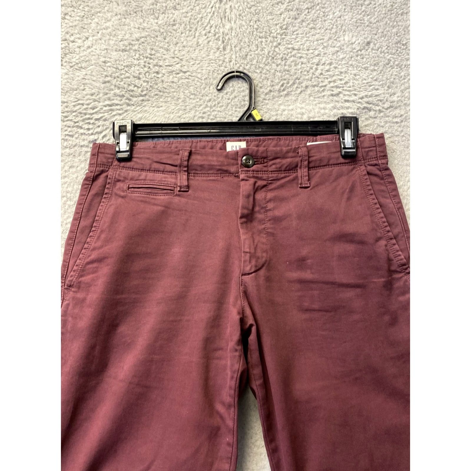 Gap Gap Chino Pants Mens 30x30 Maroon Cotton Casual Straight Size US 30 / EU 46 - 2 Thumbnail